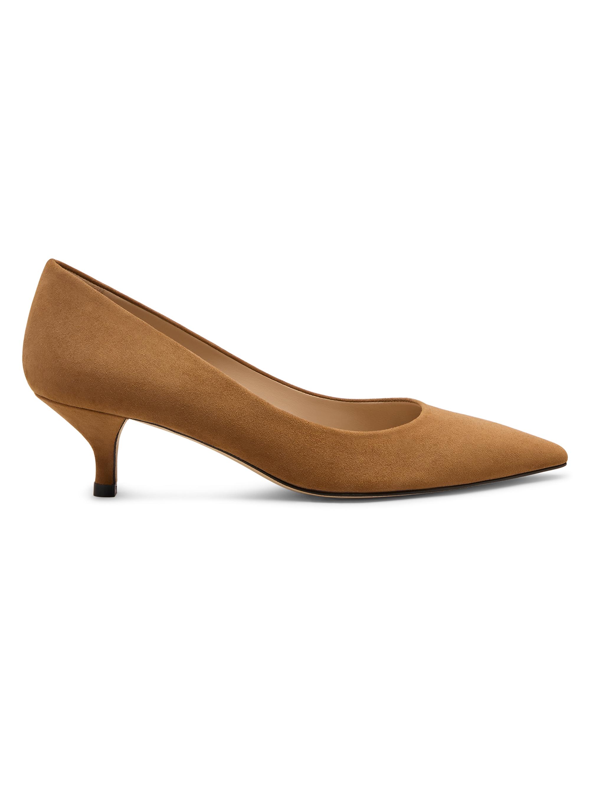 Stuart Weitzman Women's Power 50MM Suede Kitten-Heel Pumps - Toasted Almond