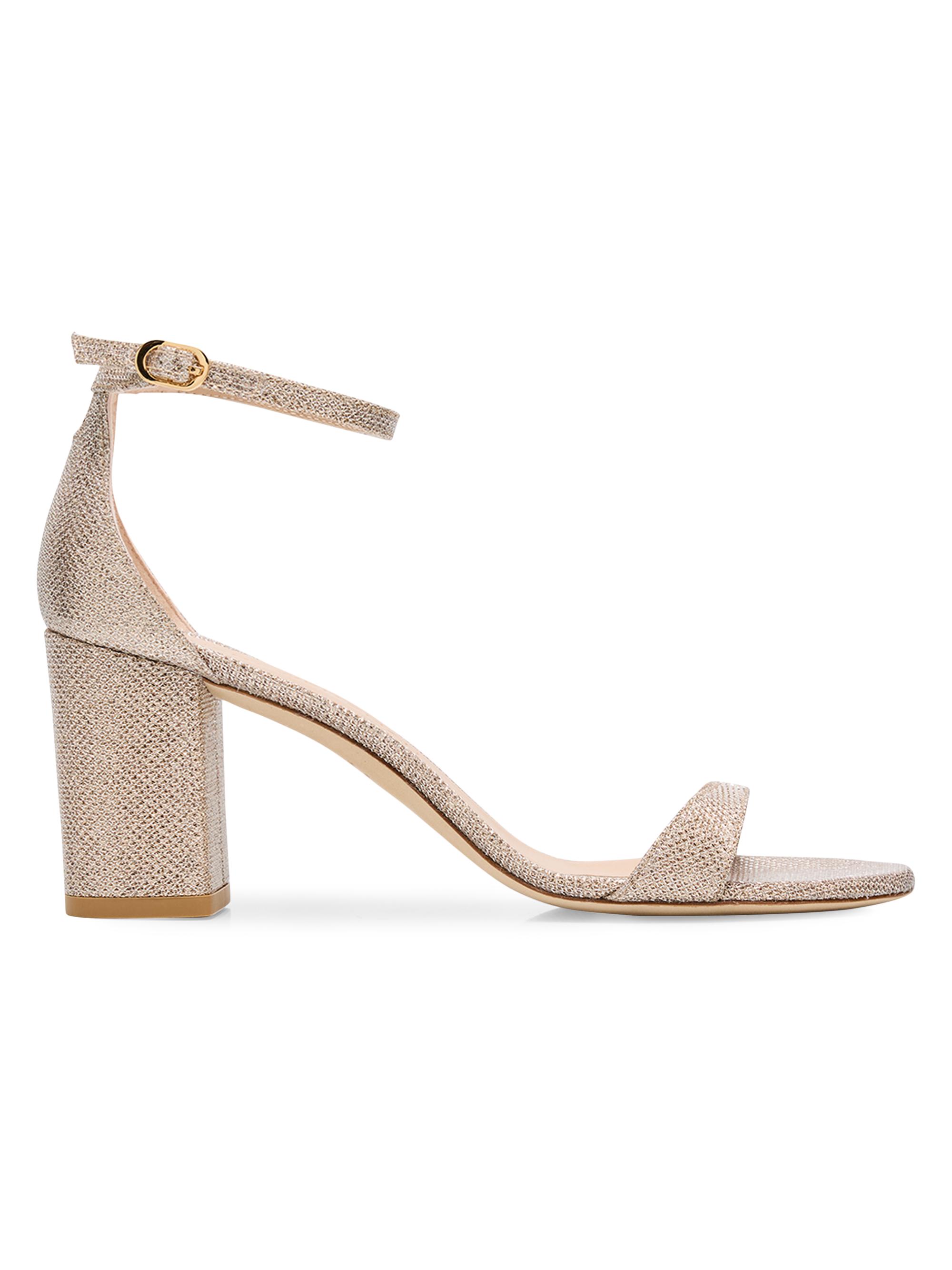 Stuart Weitzman Women's Nudist Block 75MM Sandals - Beige