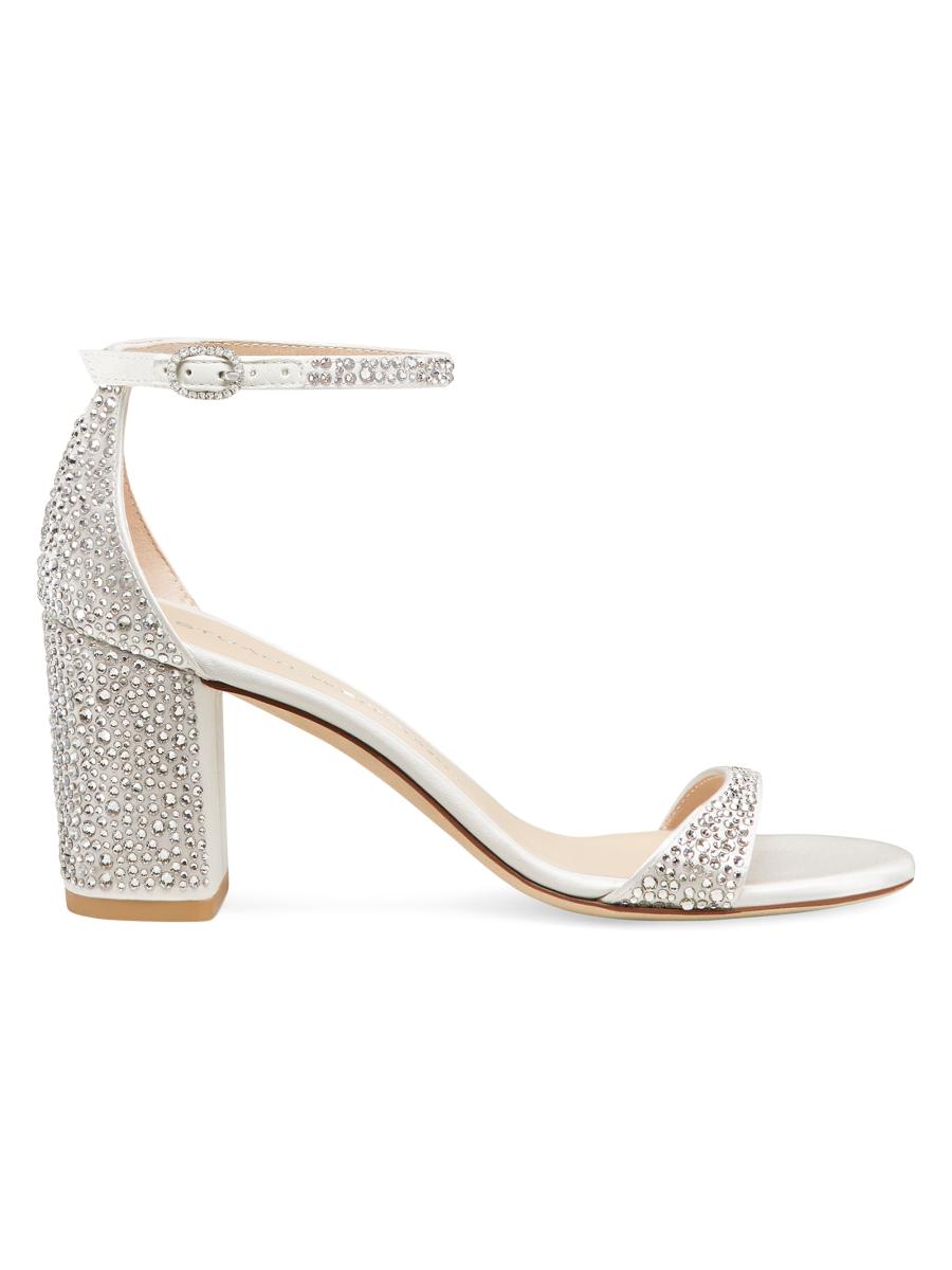 Stuart Weitzman NUDIST SHINE BLOCK 75 Crystal-Embellished