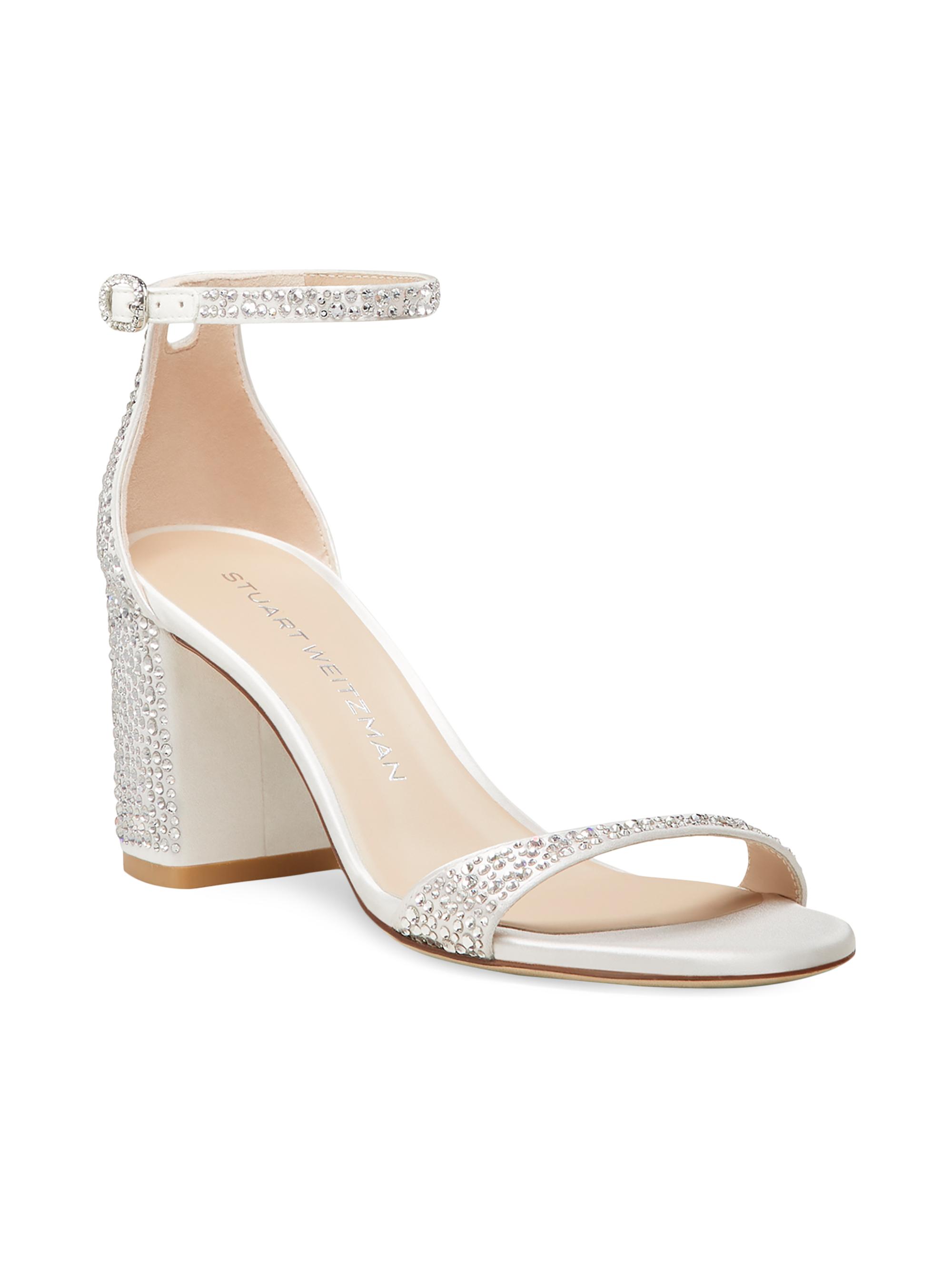 Stuart Weitzman NUDIST SHINE BLOCK 75 Crystal-Embellished