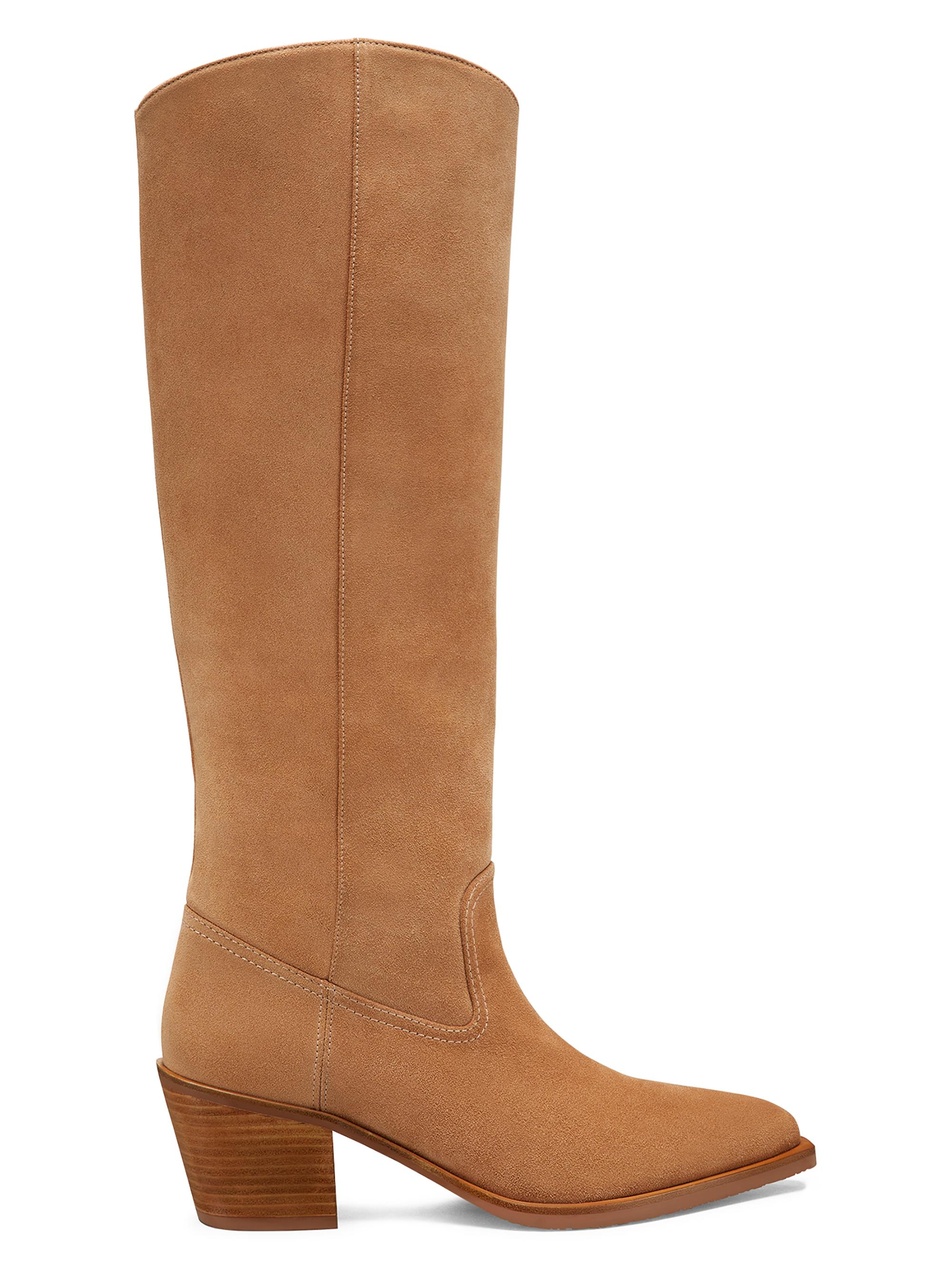 Stuart Weitzman Women's Tate 65MM Suede Boots - New Camel Caramel