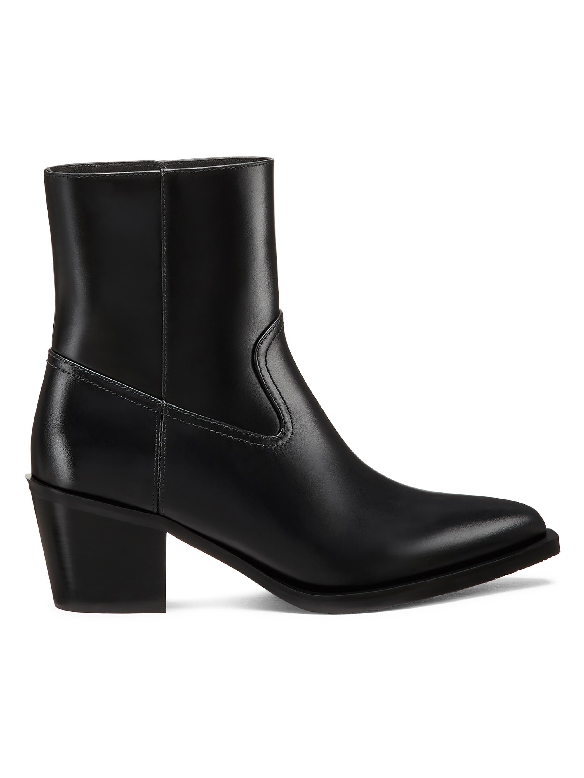 Stuart Weitzman Women's Tate 65MM Leather Booties - Black