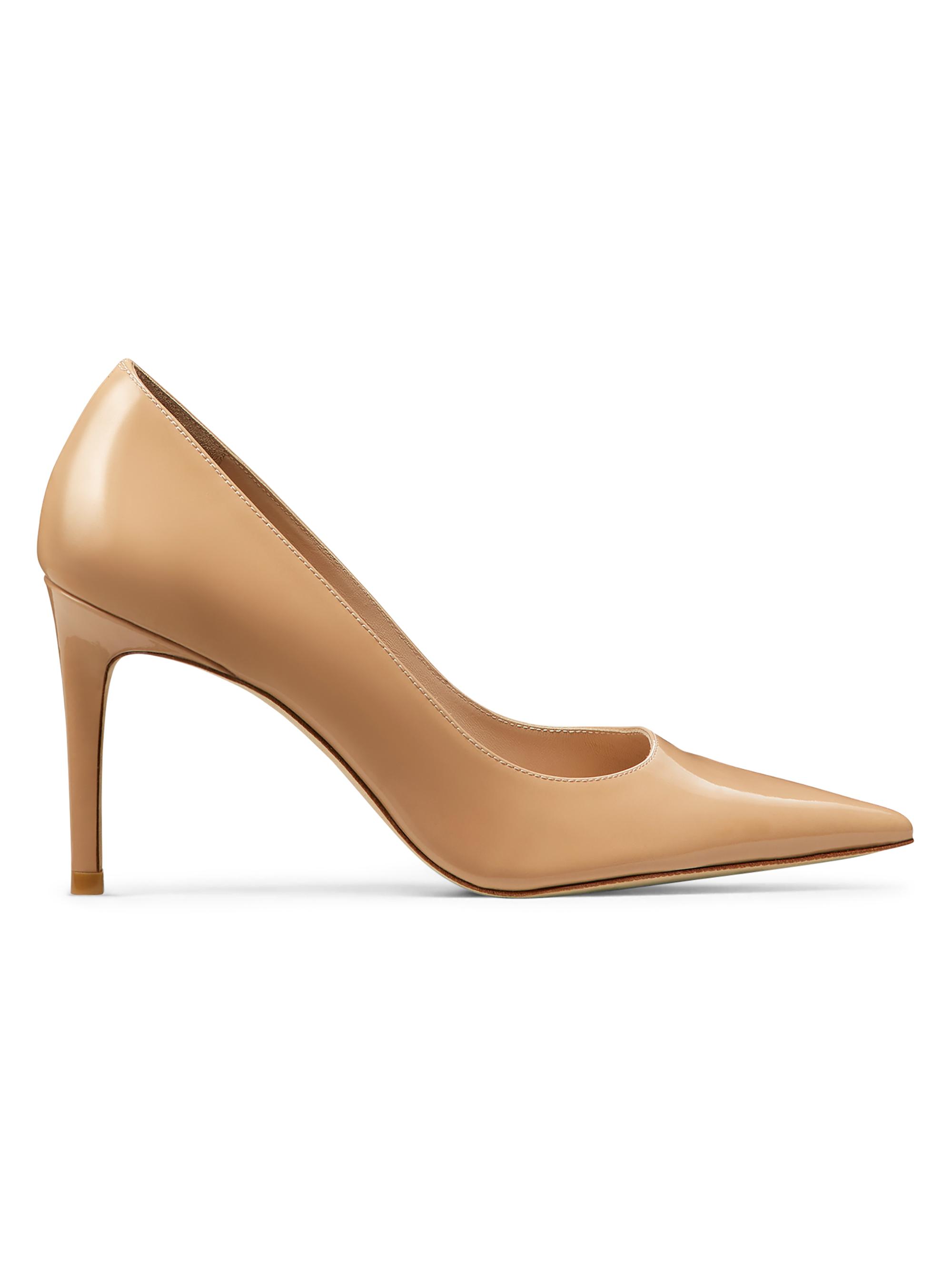 Stuart Weitzman Women's Power 75MM Patent Leather Pumps - Adobe