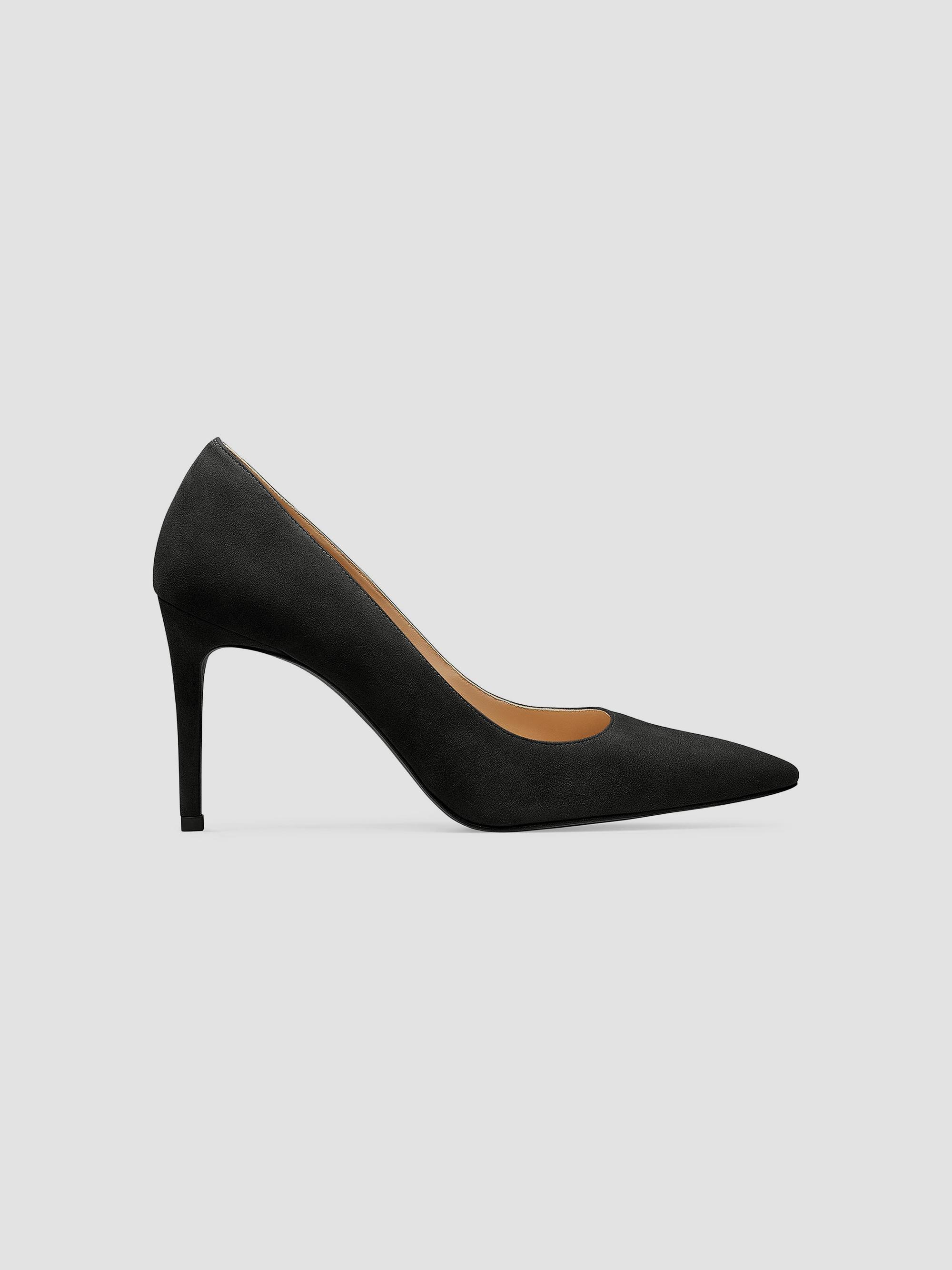 Stuart Weitzman Women's Stuart Power 85 85MM Suede Pumps - Black | Thumbnail 3