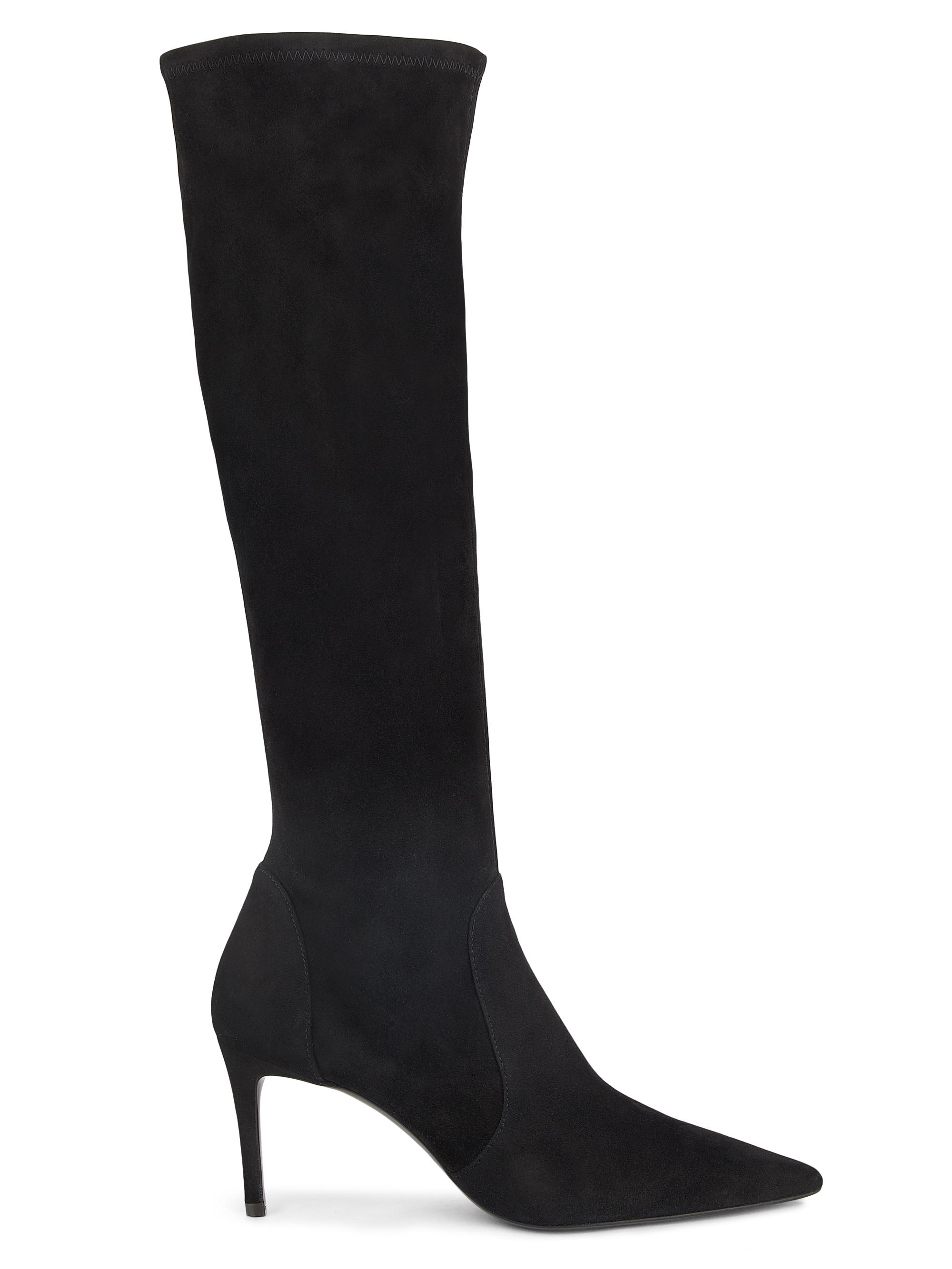 Stuart Weitzman Women's Stuart Power 75 75MM Suede Boots - Black