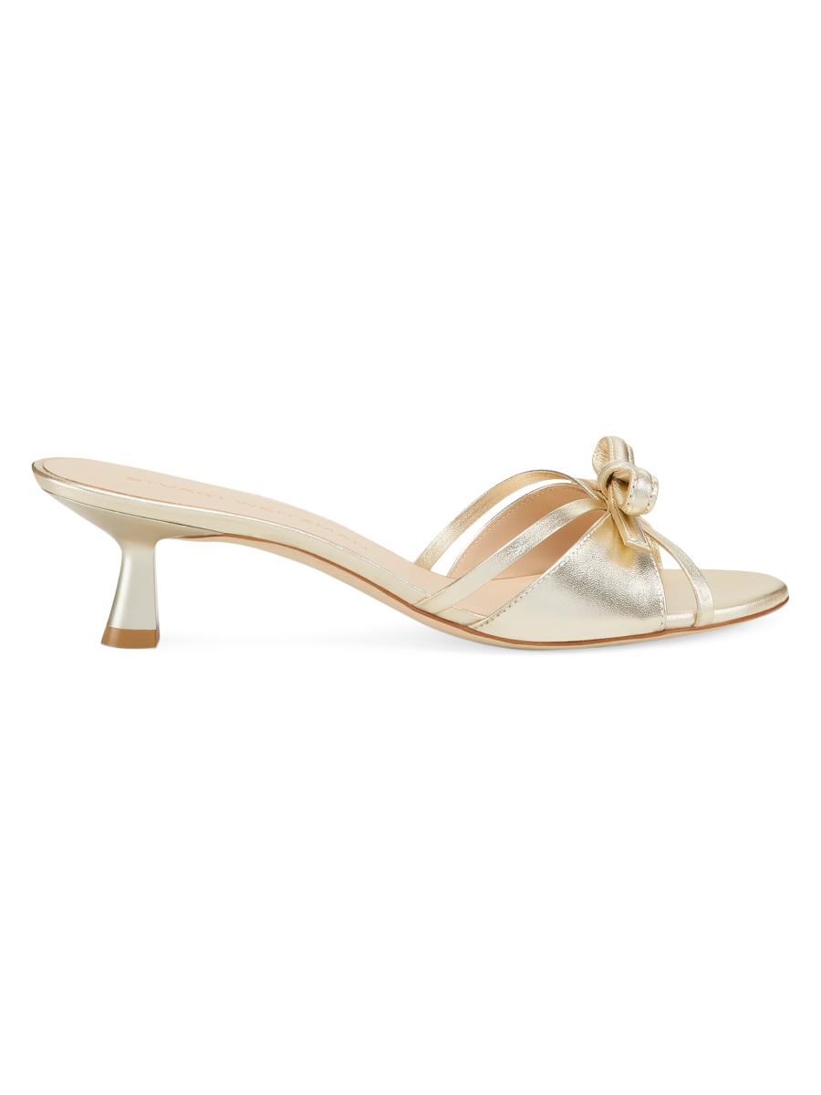 Stuart Weitzman Felicity 50MM Metallic Leather Sandals
