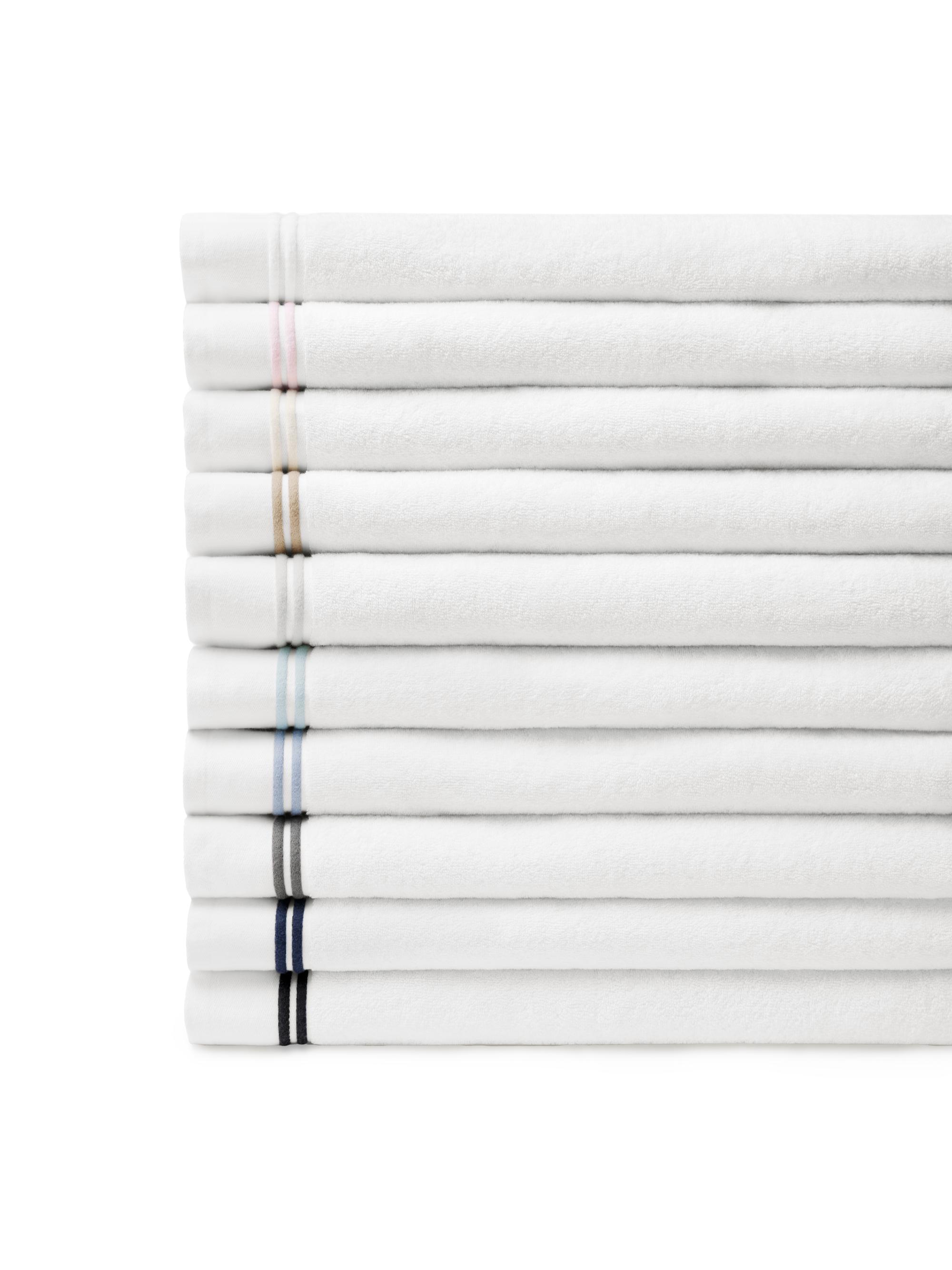 Sferra Aura Nuova Towel Collection - White Black Bath Sheet