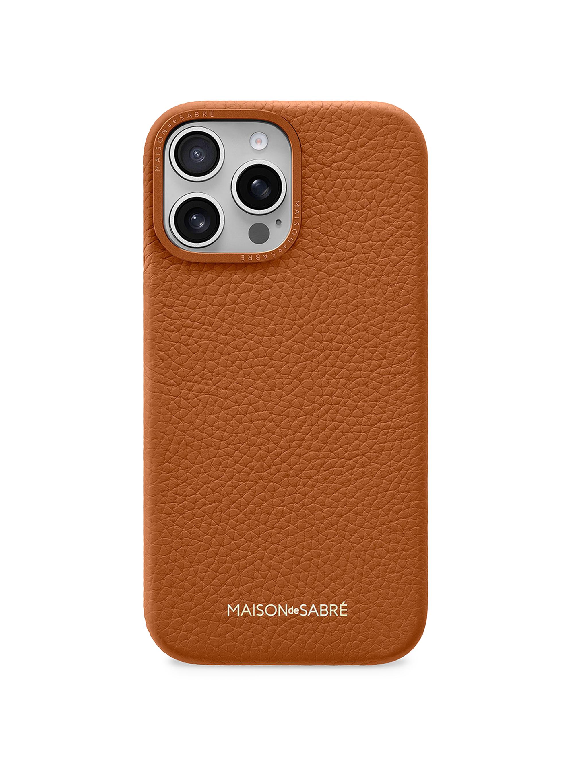Maison de Sabre Leather Phone Case (iPhone 16 Pro Max) - Pecan Brown