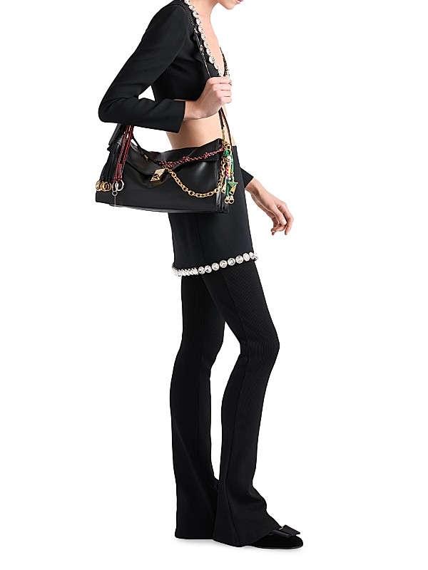 Shop Prada Soft Sound Large Leather Shoulder Bag | Saks Shop Prada Soft Sound Large Leather Shoulder Bag | Saks