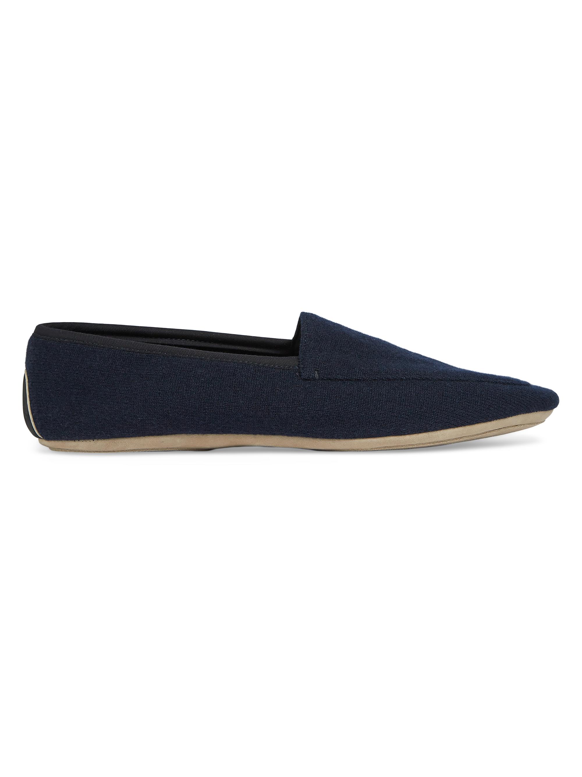 ZEGNA Men's Cashmere Slippers - Navy Blue