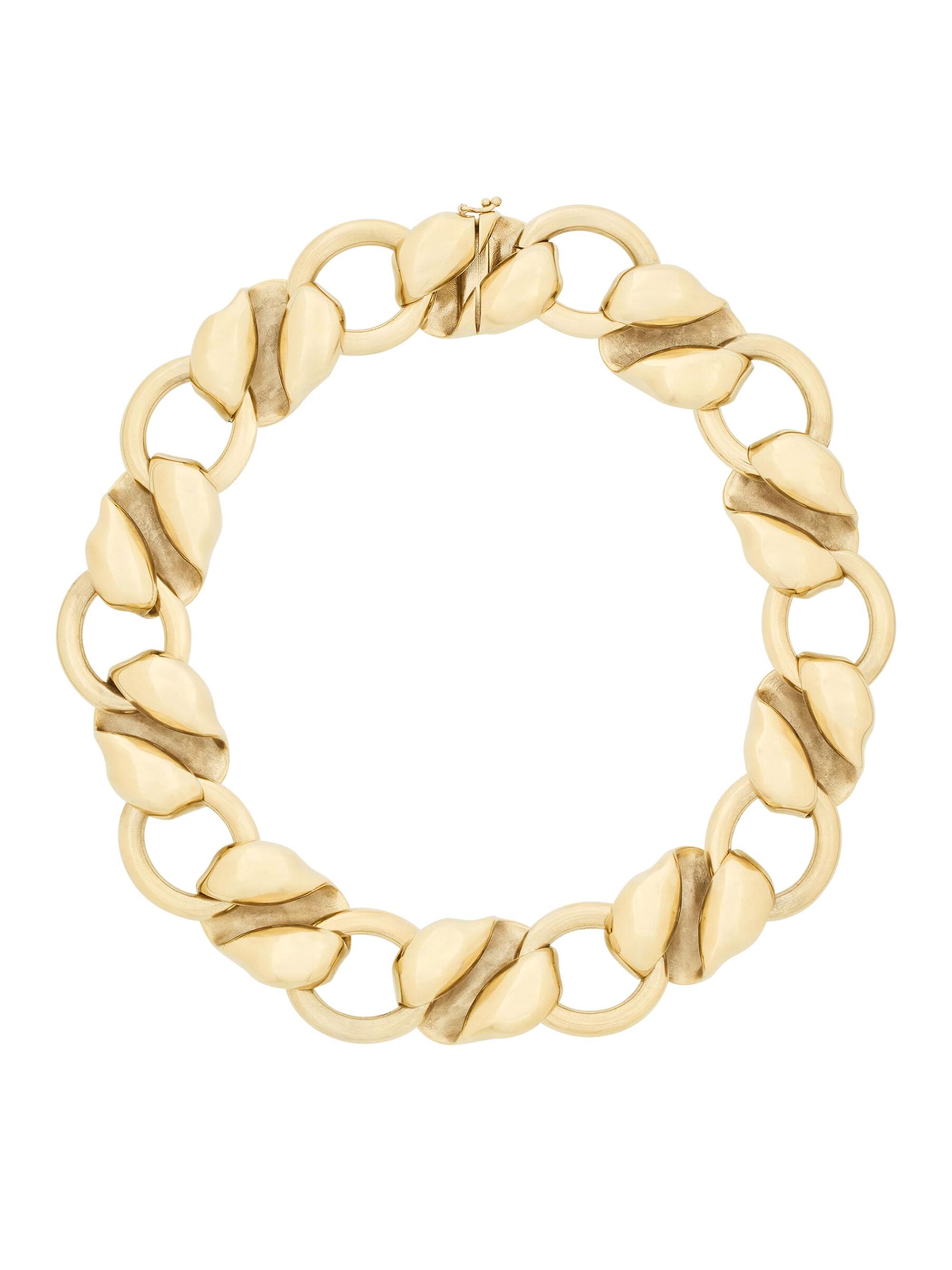 Saint Laurent Women's Shell Chain Necklace in Metal - Pale Gold