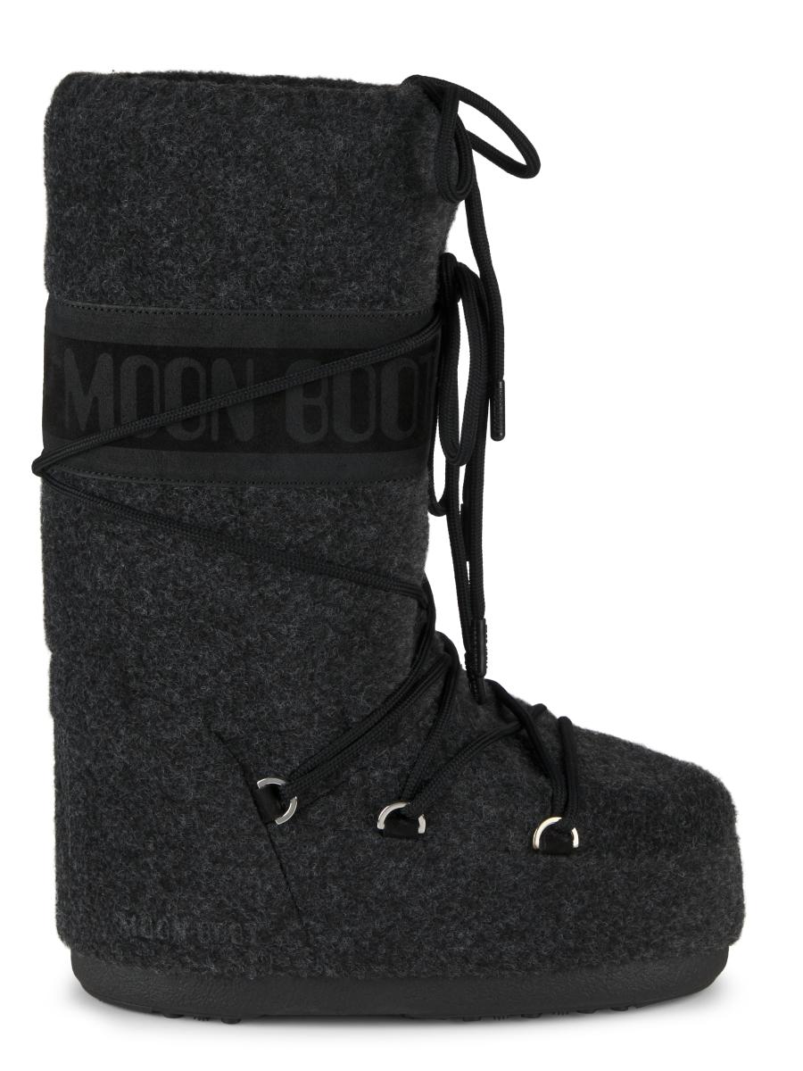 Moon Boot Men's Mb Icon Felt Boots In Black Melange