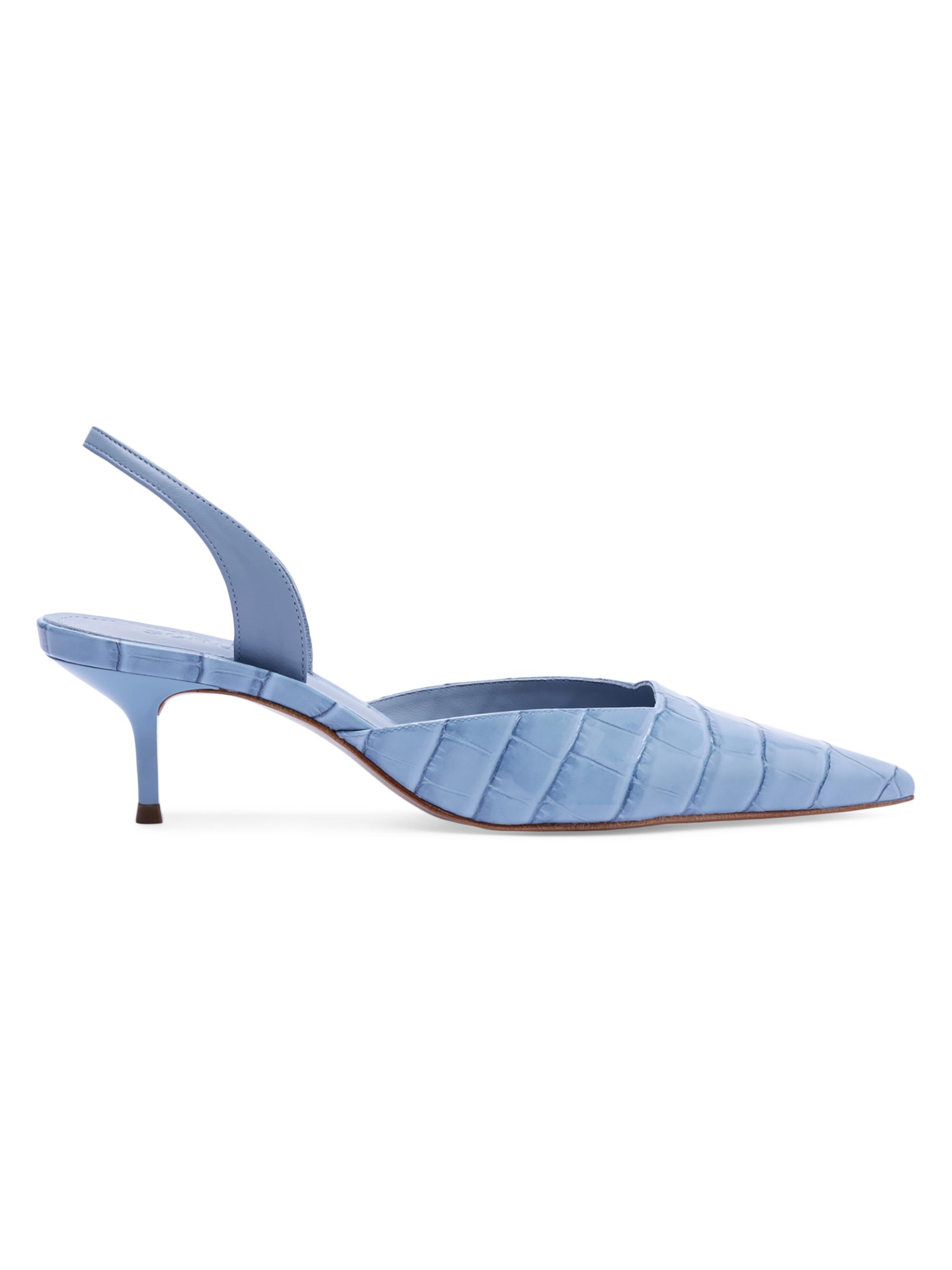 Schutz Women's Paola 65MM Leather Mid-Heel Pumps - Riviera Blue
