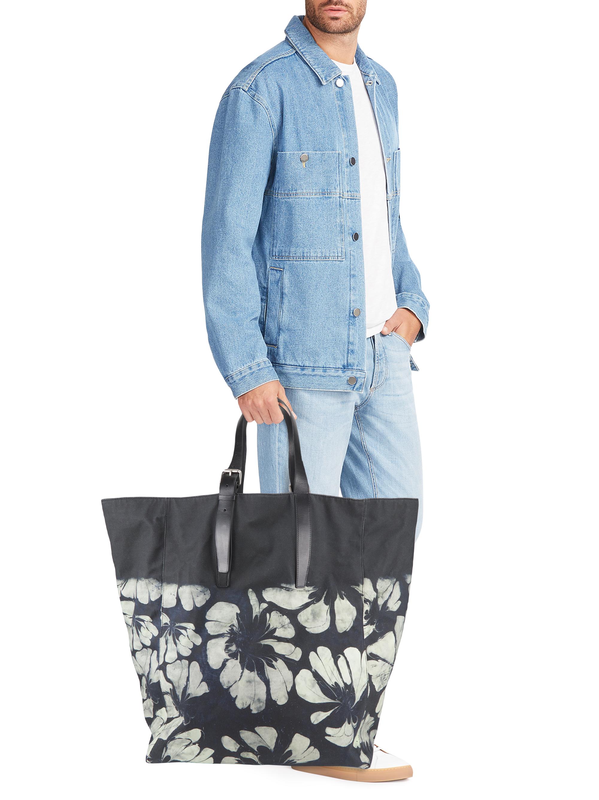 Dries Van Noten XL Floral Canvas Tote Bag | Saks Fifth Avenue