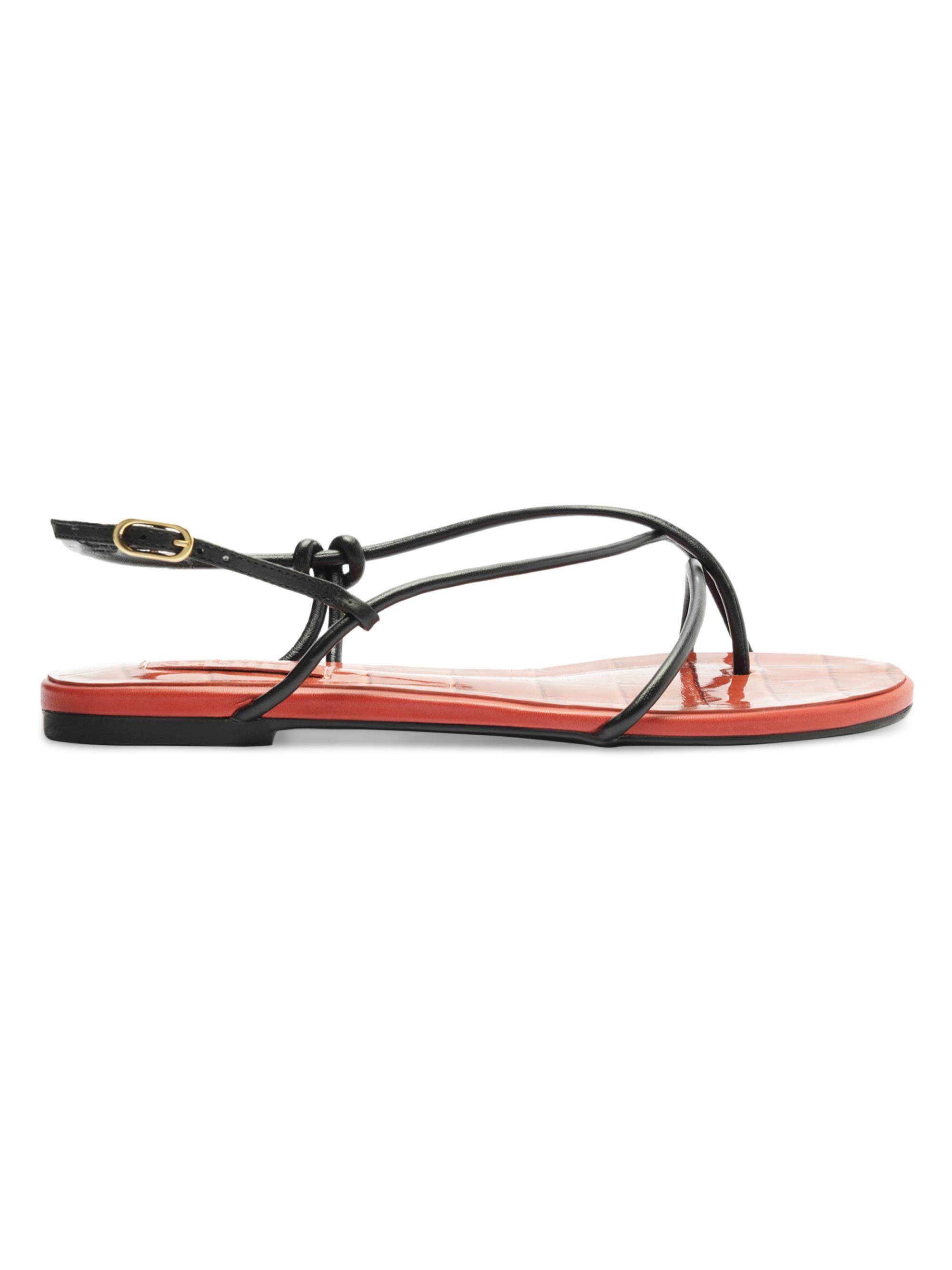 Schutz Women's Malta Crisscross Flat Sandals - Black