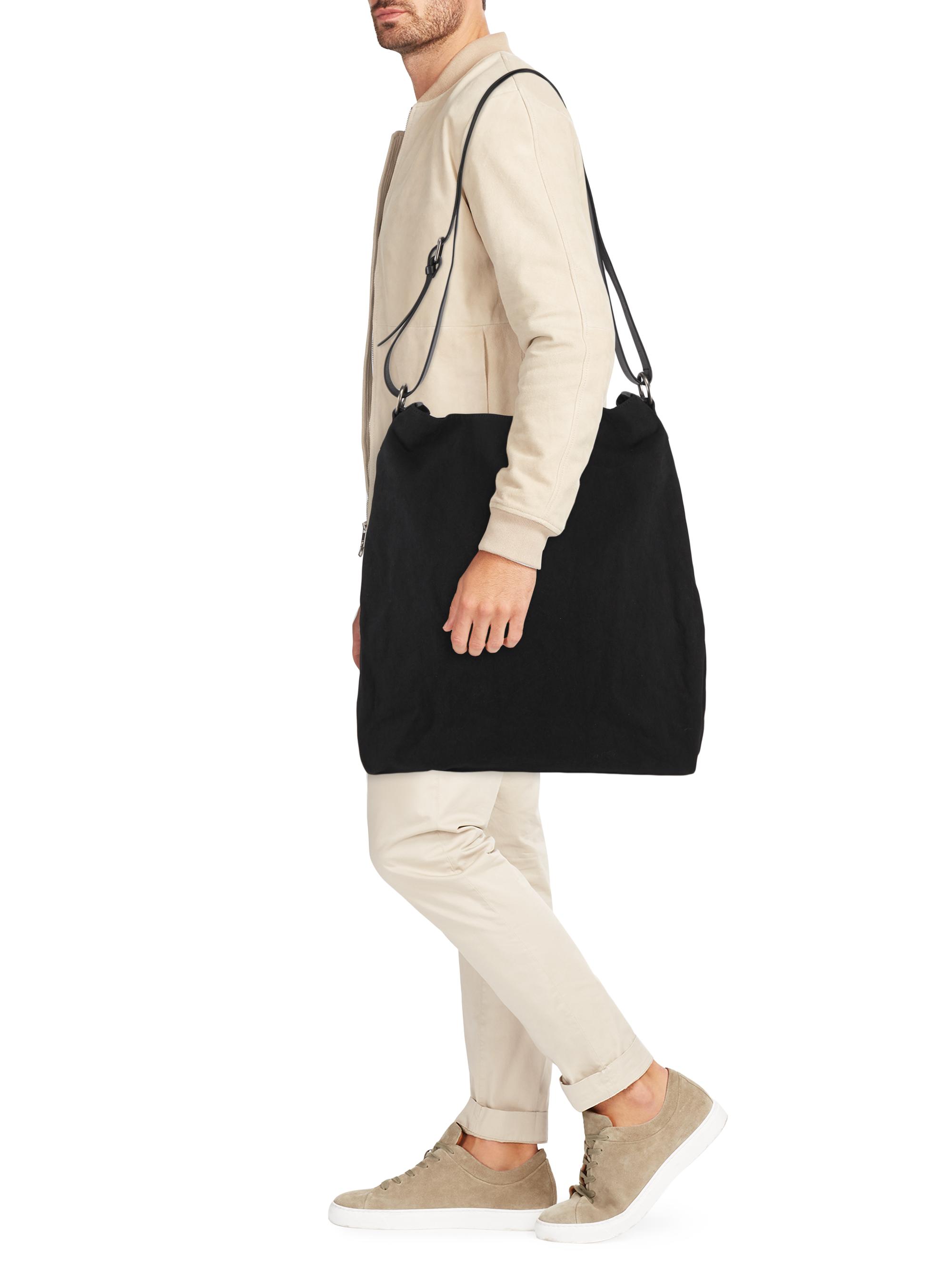 Dries Van Noten Extra-Large Canvas & Leather Hobo Bag | Saks Fifth