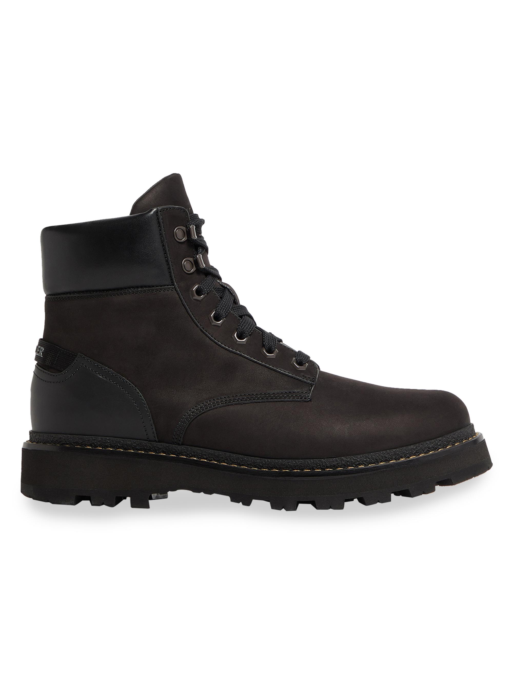 Moncler Men's Peka Nubuck Ankle Hiking Boots - Black