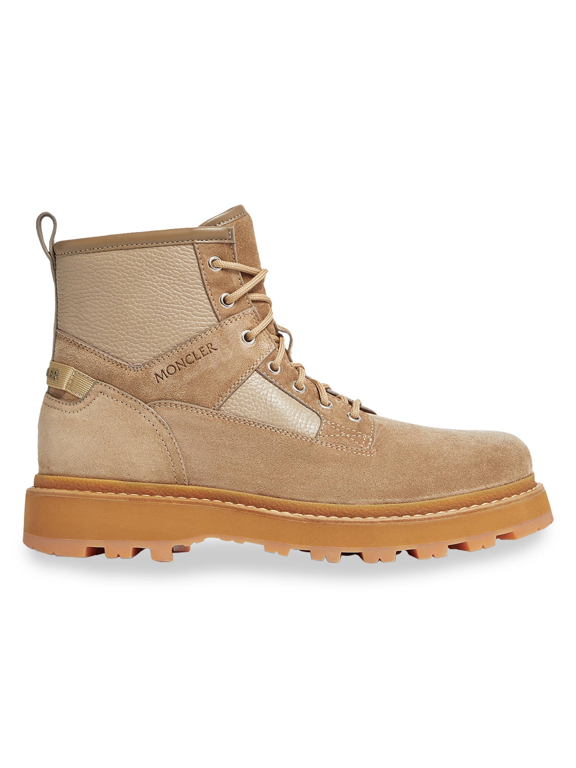Moncler Men's Peka Camp Suede Hiking Boots - Beige