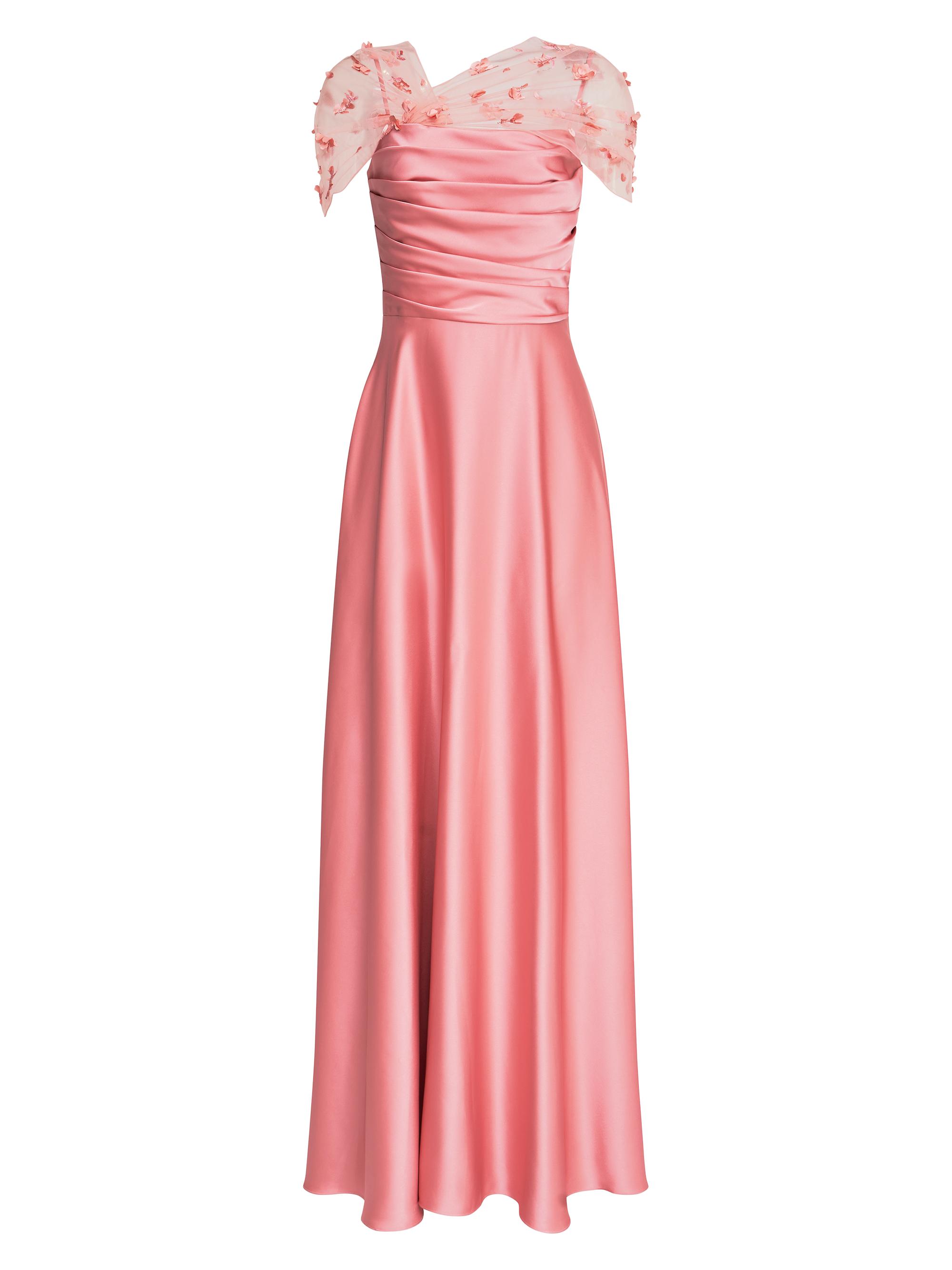 Luella Shawl Draped A-Line Gown