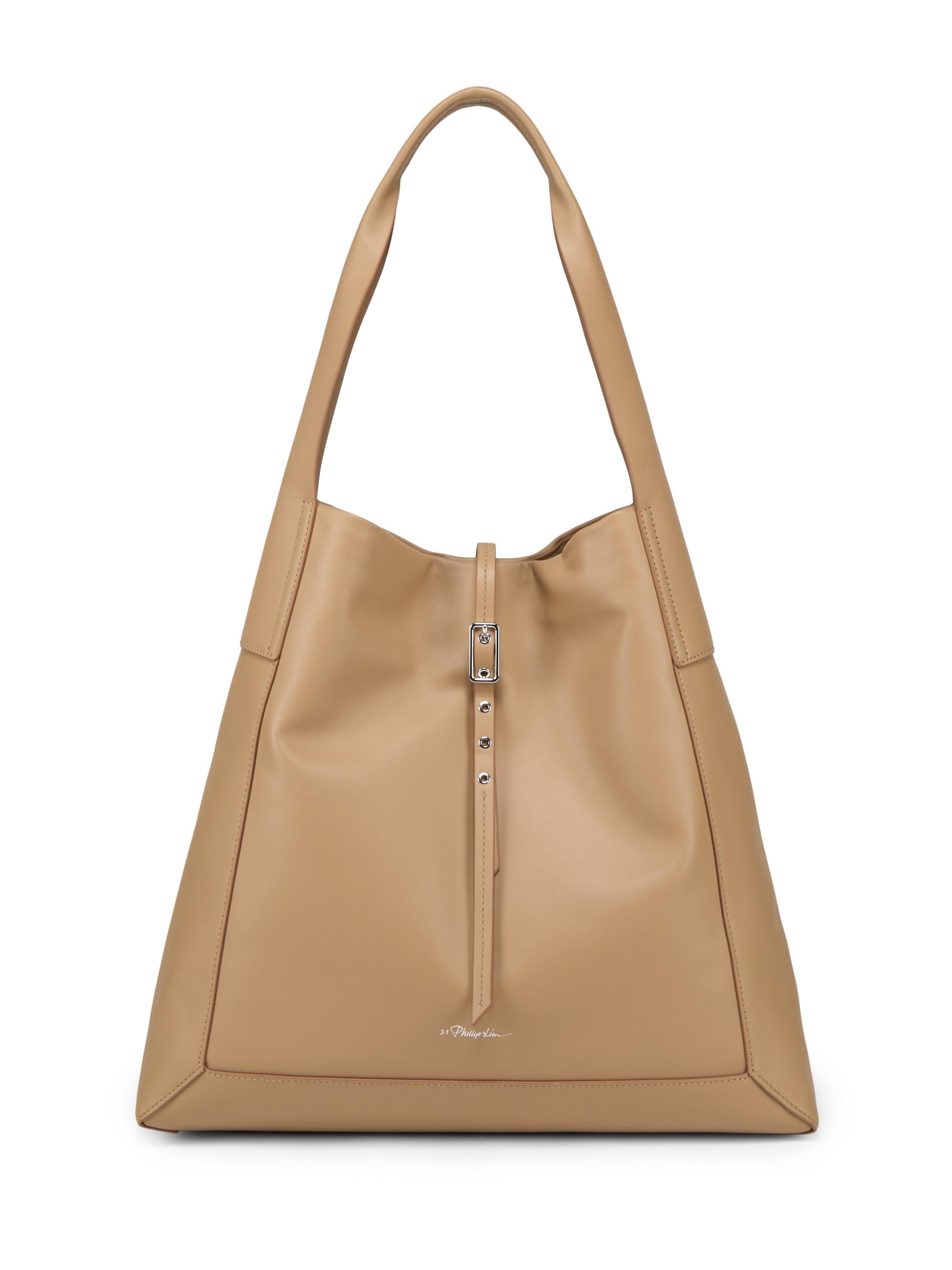 3.1 Phillip Lim Women's The Go  Leather Shoulder Bag - Latte