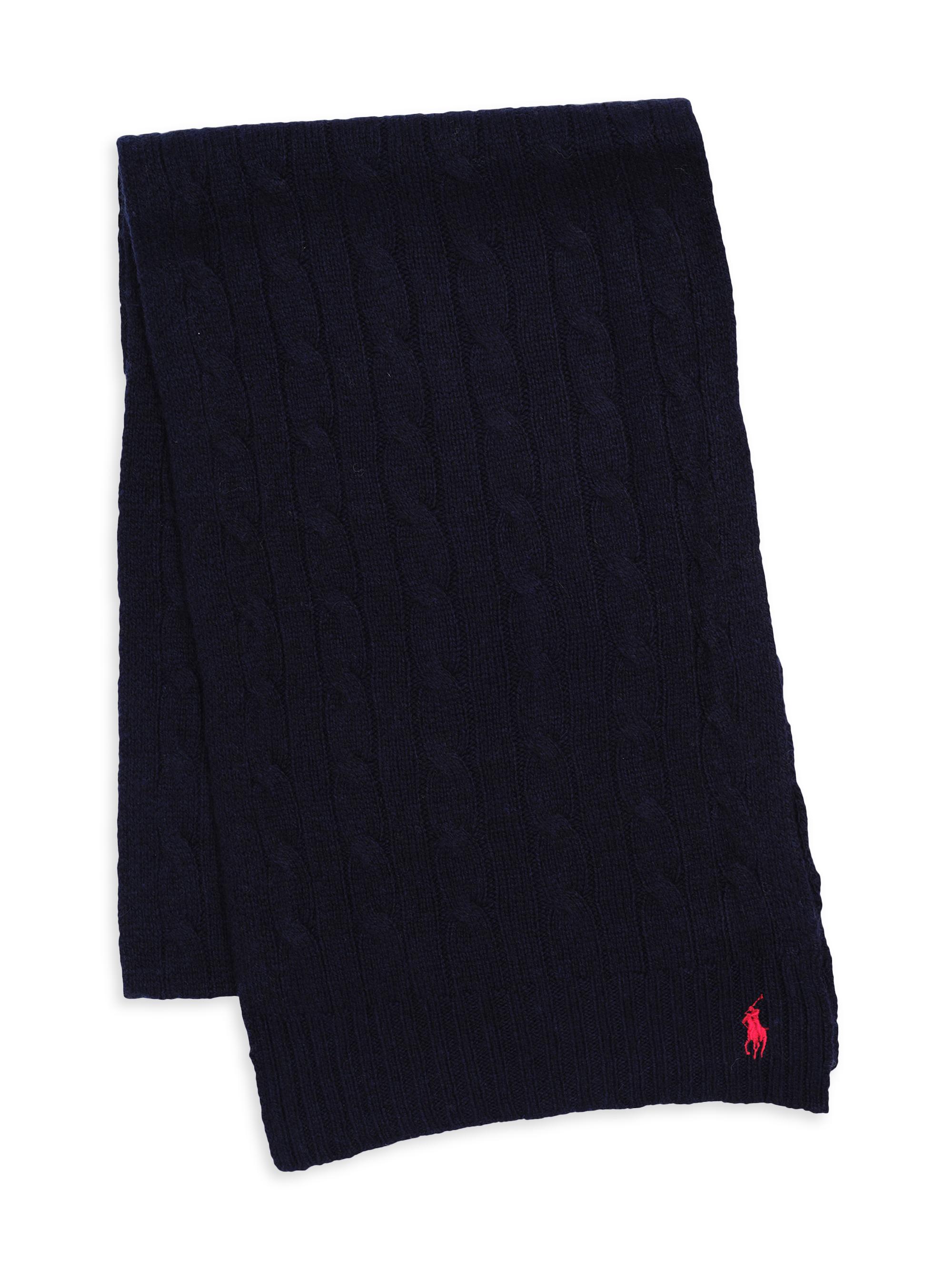 Ralph Lauren Collection Women's Core Cable Knit Wool-Cashmere Scarf - Hunter Navy