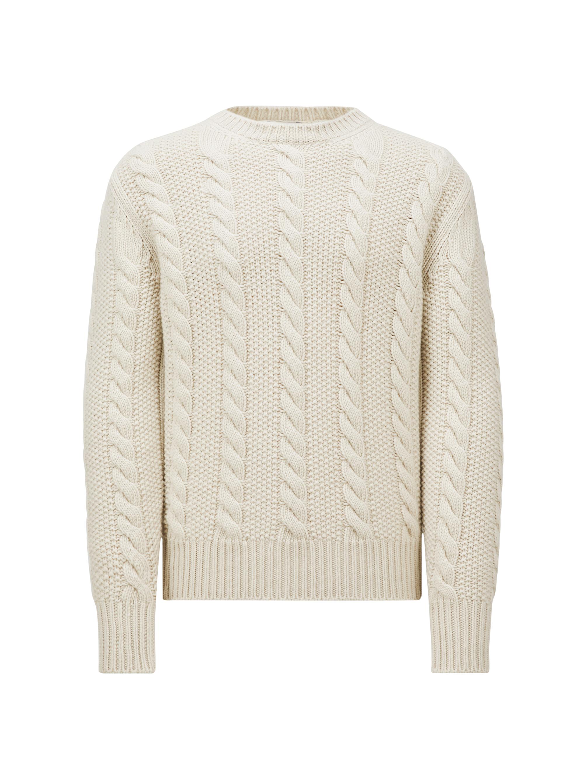 Moncler Men's Wool and Cashmere Knit Sweater - Light Beige