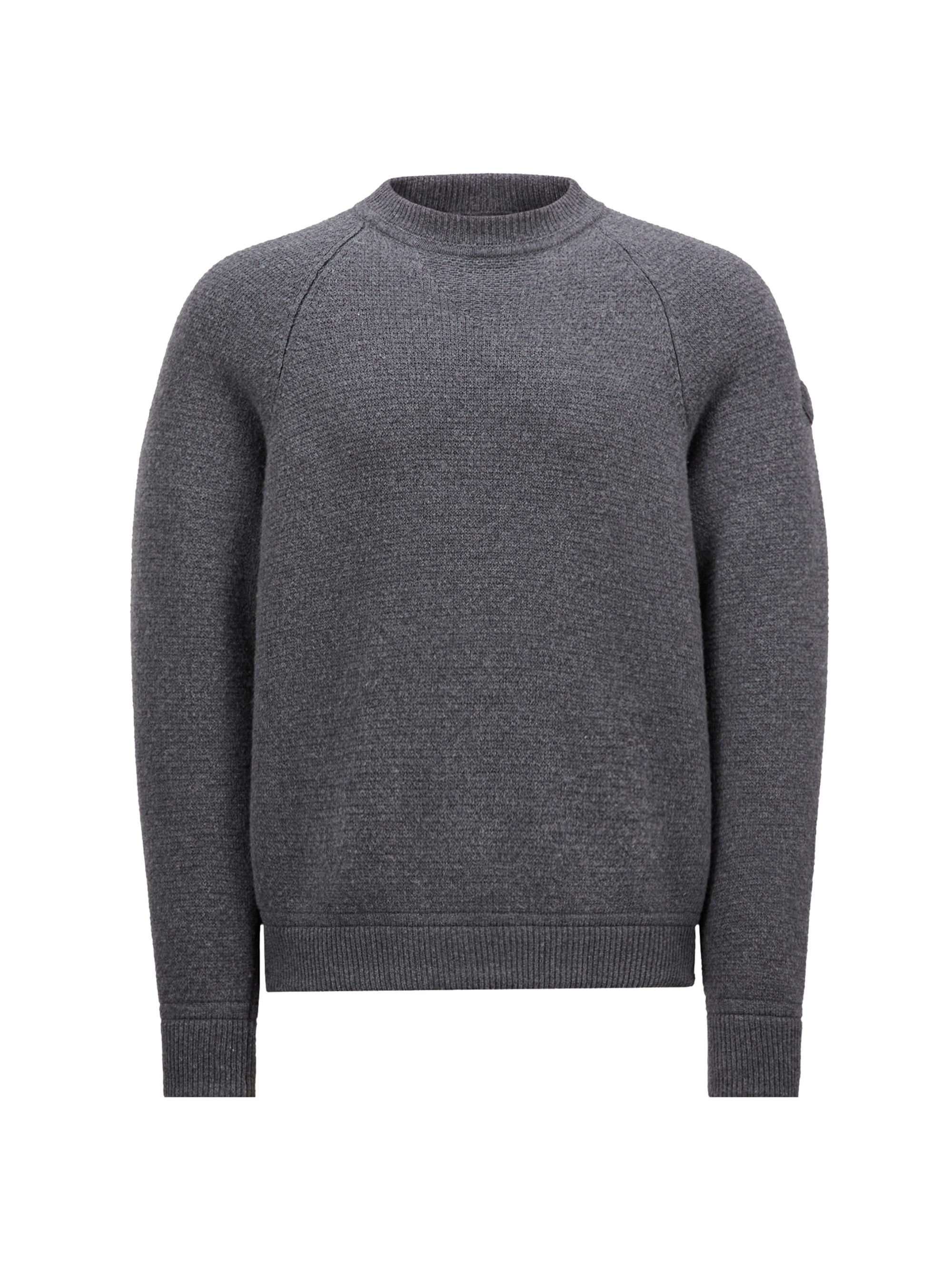 Moncler Men's Wool Cashmere Crewneck Sweater - Dark Gray