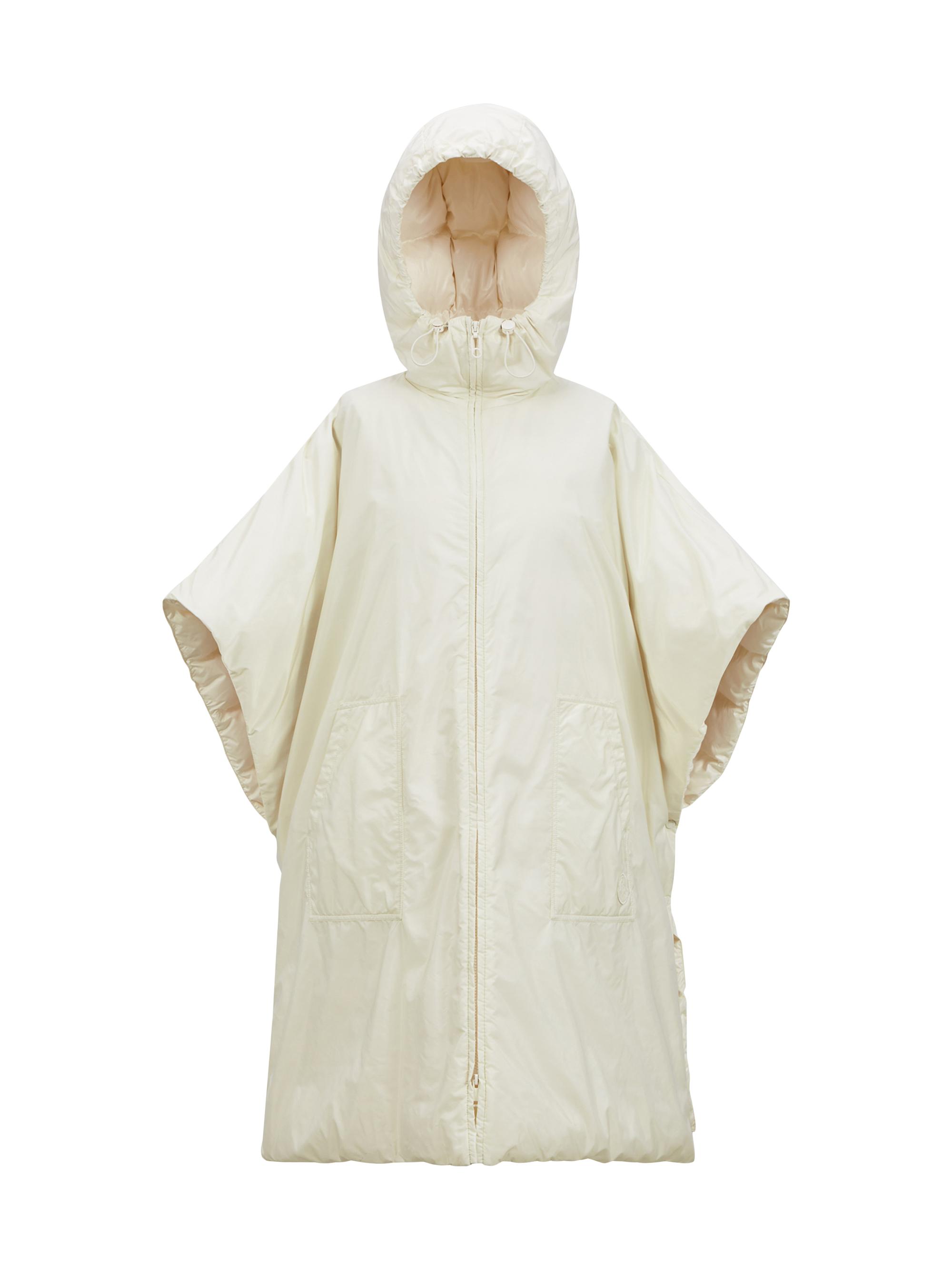 Moncler Women's Zip-Front Down Hooded Cape - White