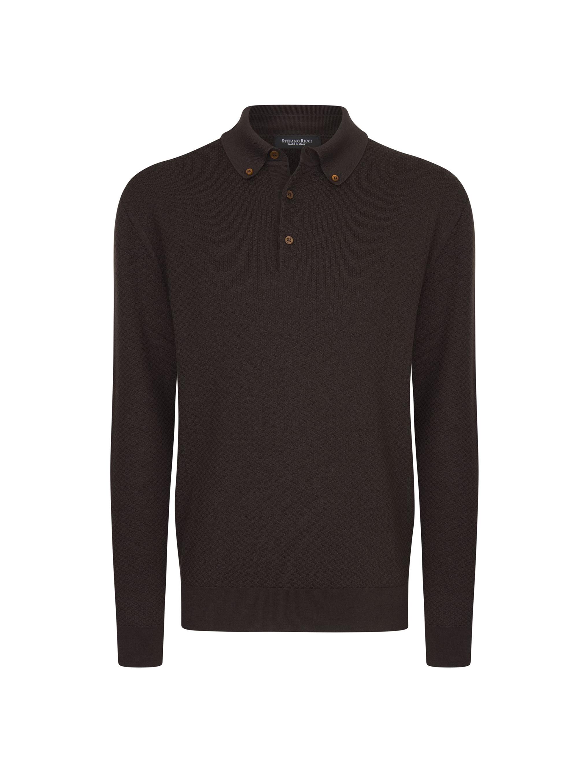 Stefano Ricci Men's Three-Button Polo Shirt - Brown