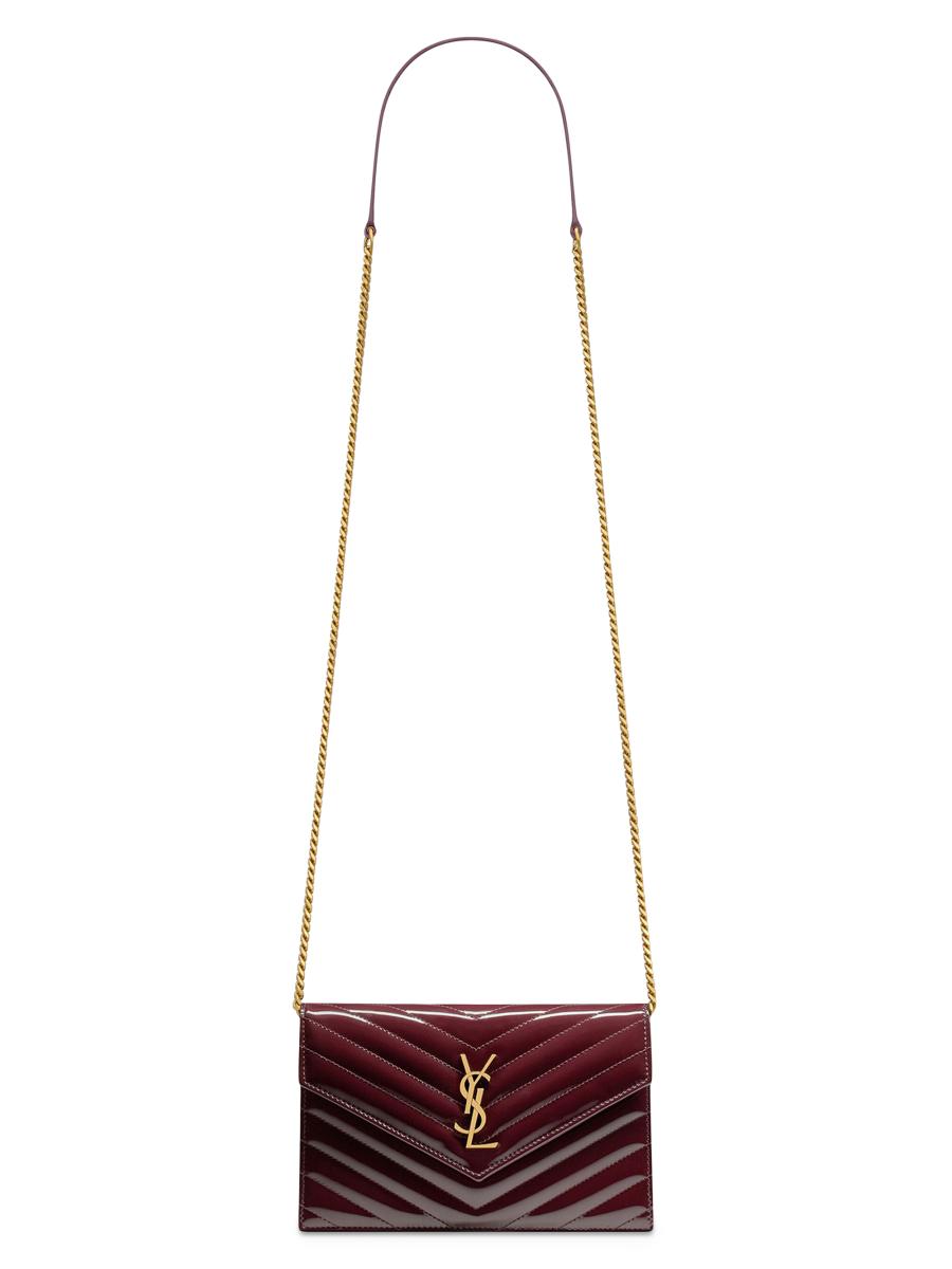 【関税＆送料込み】Saint Laurent Envelope Cassandre Chain W Saint Laurent Cassandre Envelope Chain Wallet in Lambskin