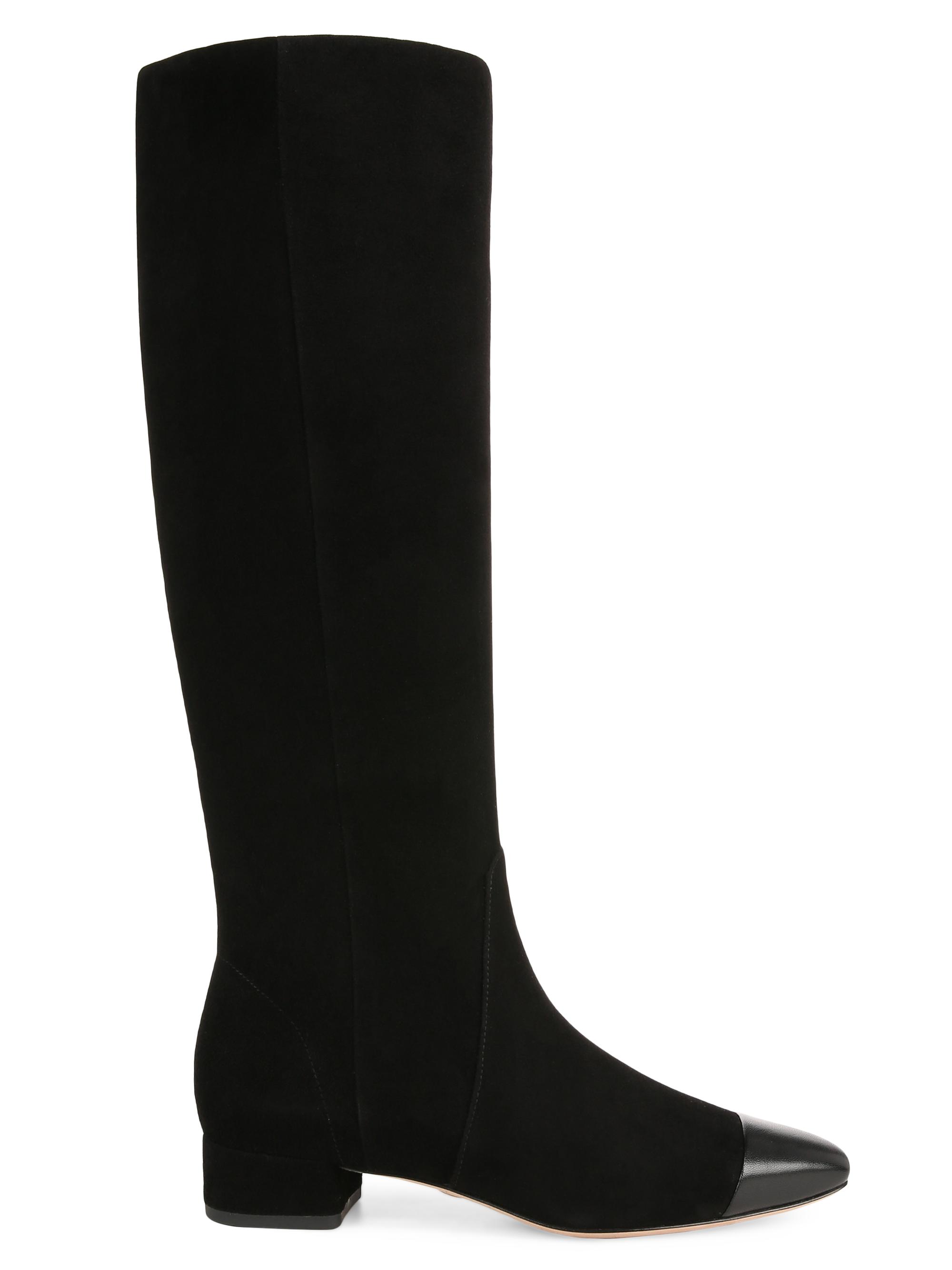 Veronica Beard Women's Cecile Suede High-Shaft Boots - Black