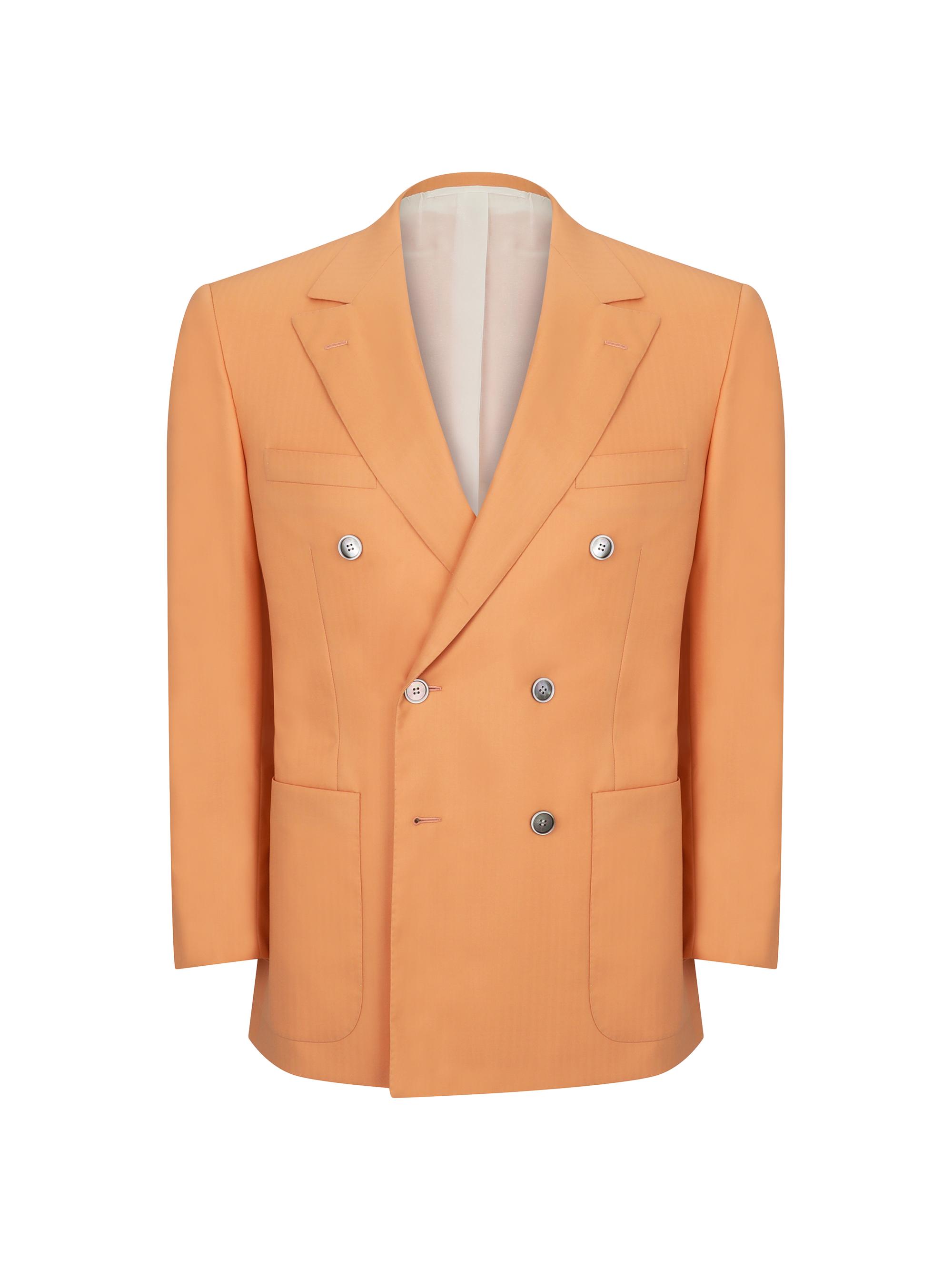 Stefano Ricci Men's Woven DB Jacket - Orange