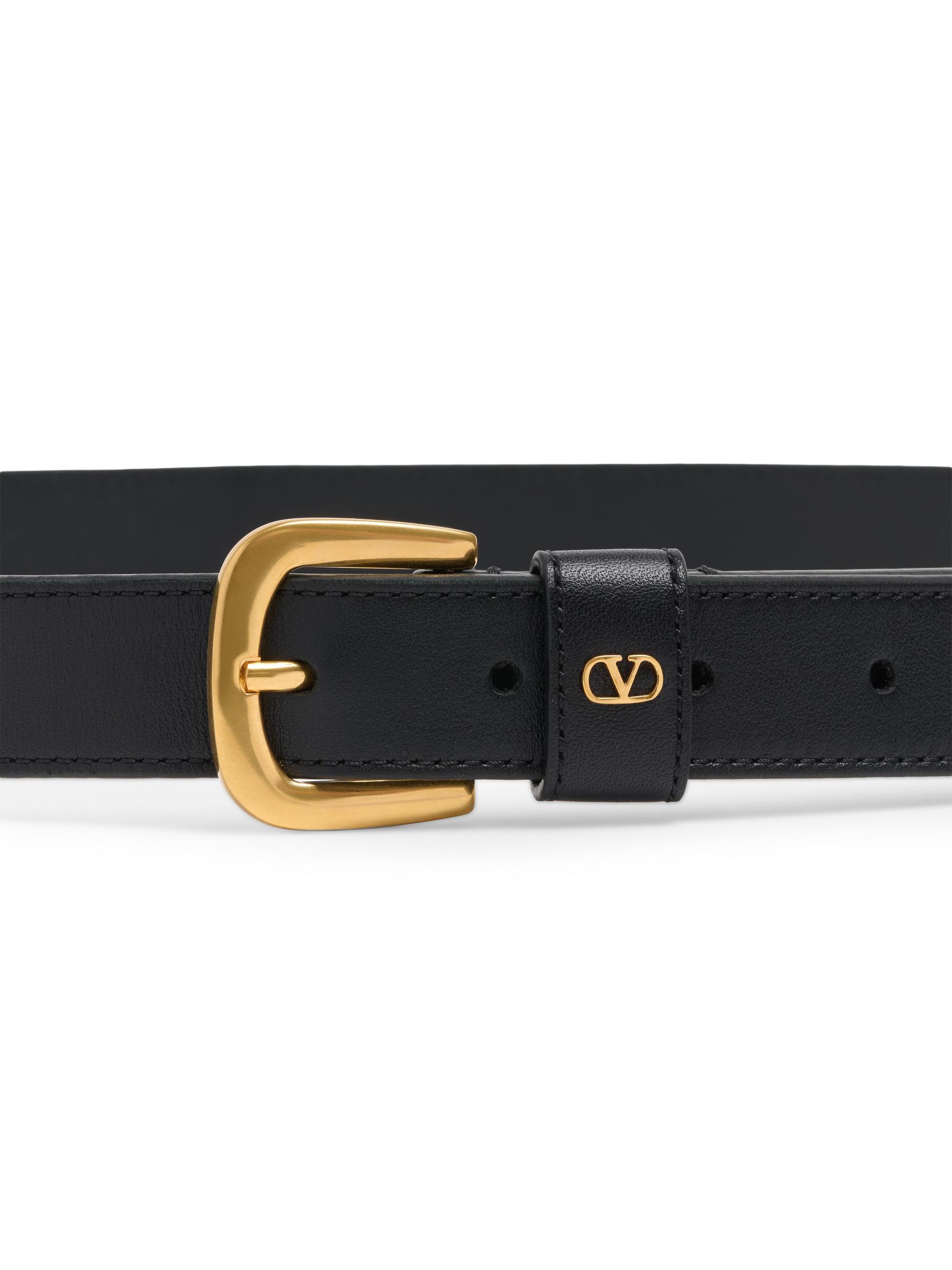 Valentino Garavani VLogo Signature Belt in Shiny Calfskin 25MM
