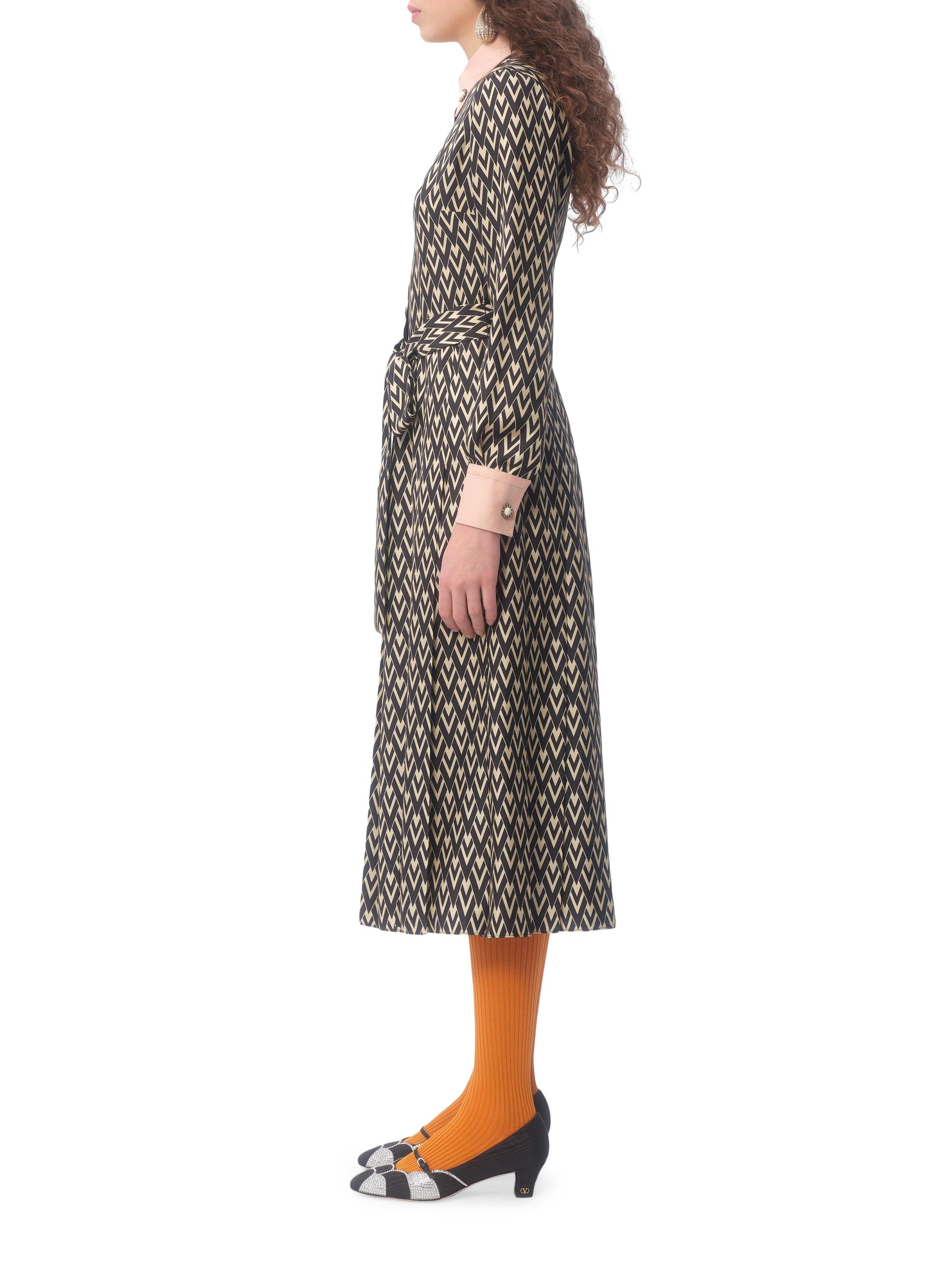 Valentino Garavani Twill Toute La V Midi Dress | Saks Fifth Avenue