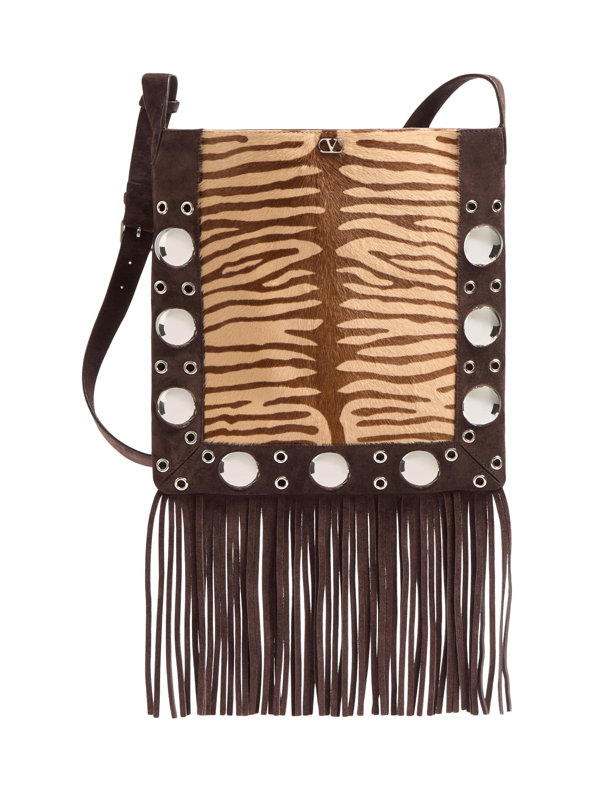 Valentino Garavani Nellcôte Suede Shoulder Bag with Fringes | Saks