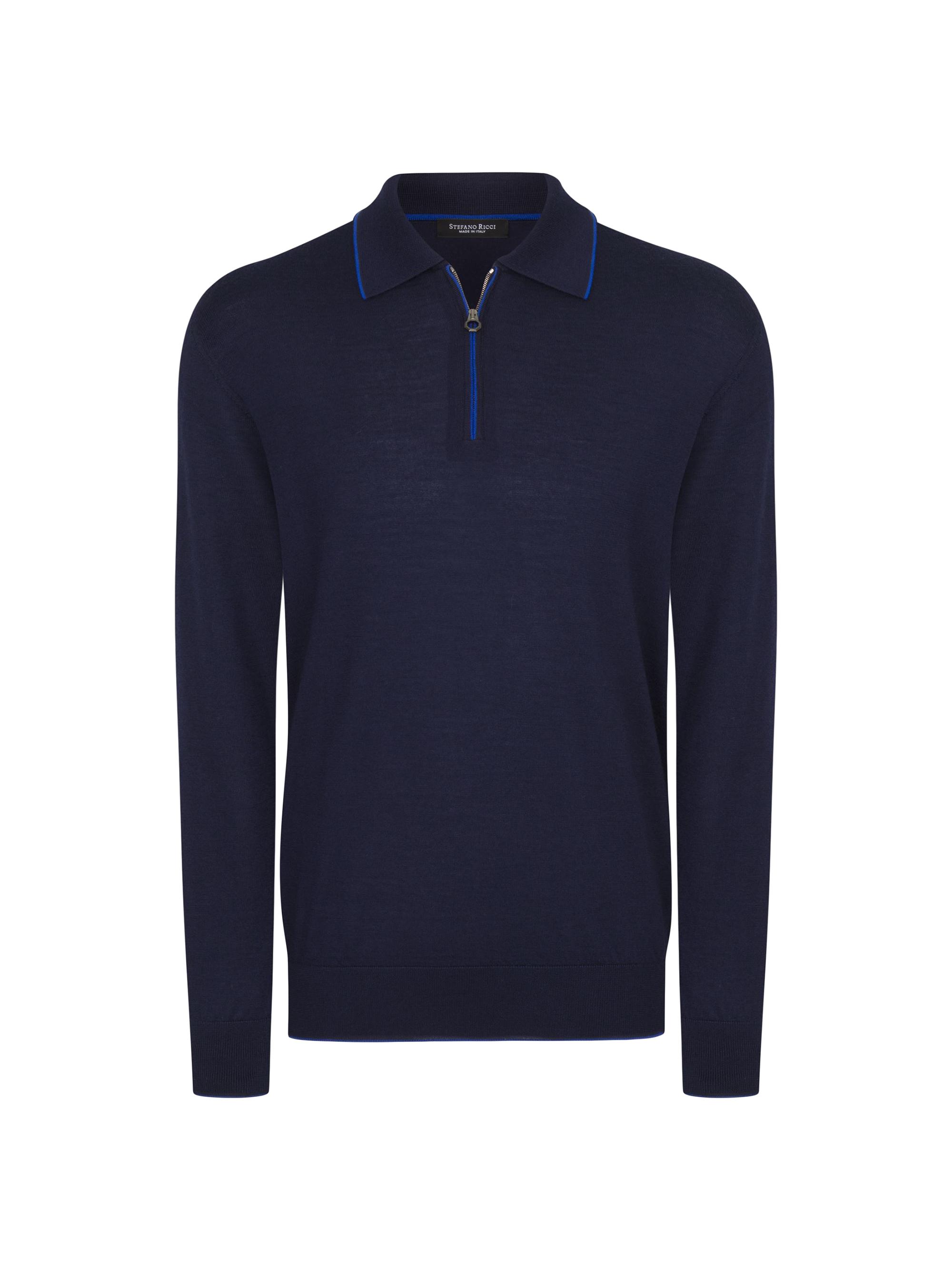 Stefano Ricci Men's Zip Polo Shirt - Navy