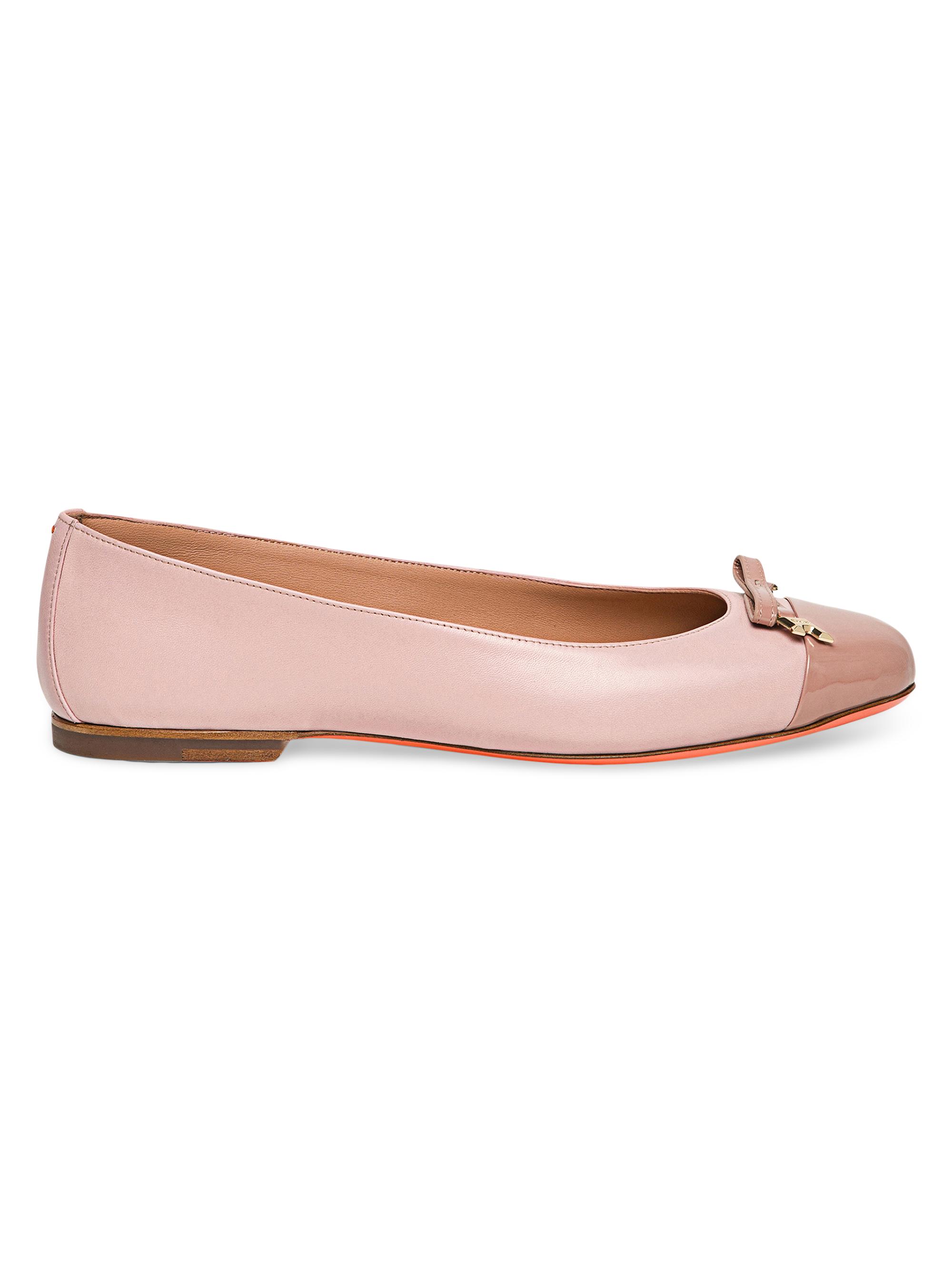 Santoni Women's Sandy Leather Ballerina Flats - Pink