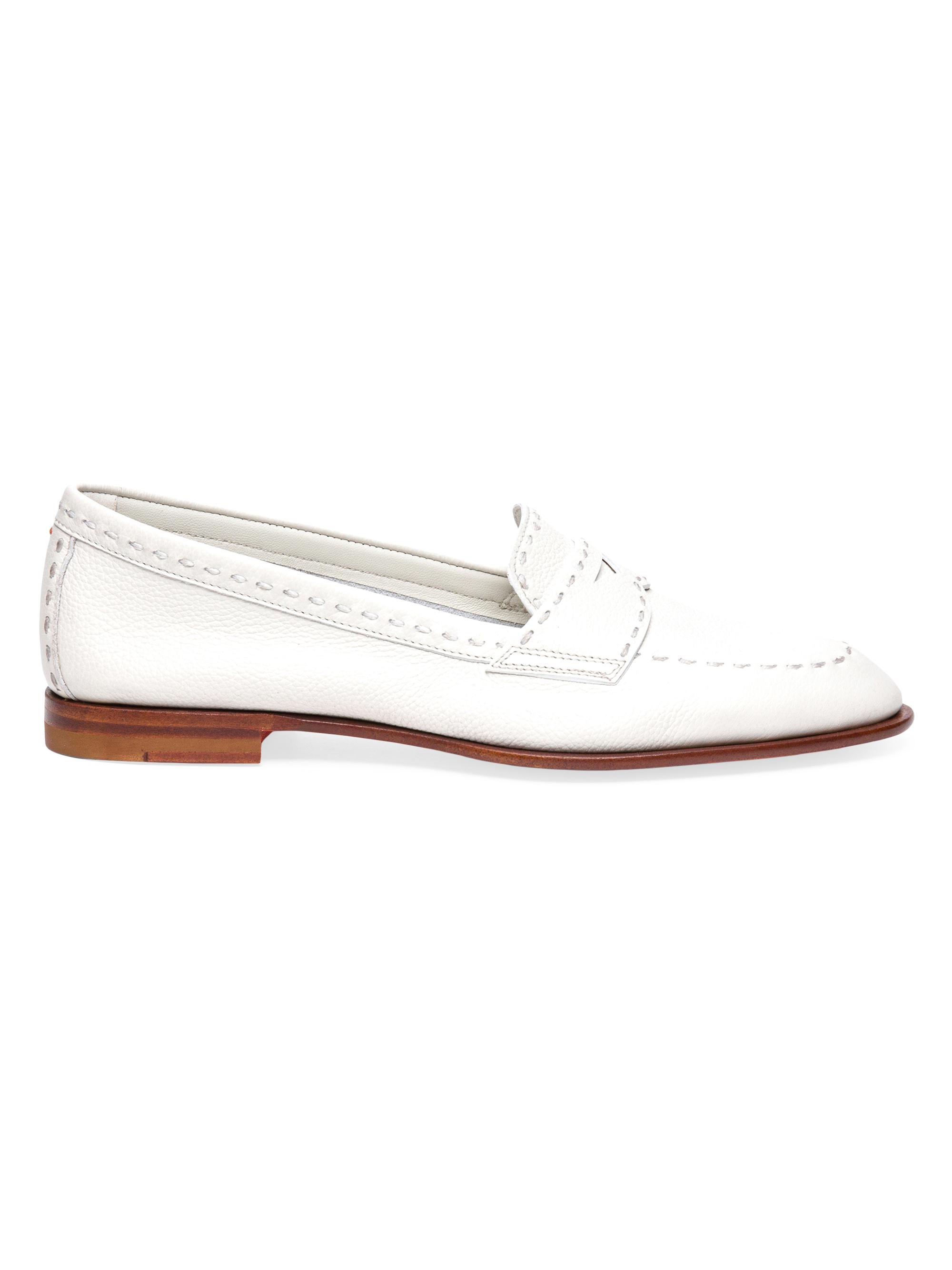 Santoni Women's Marlene Leather Loafers - White