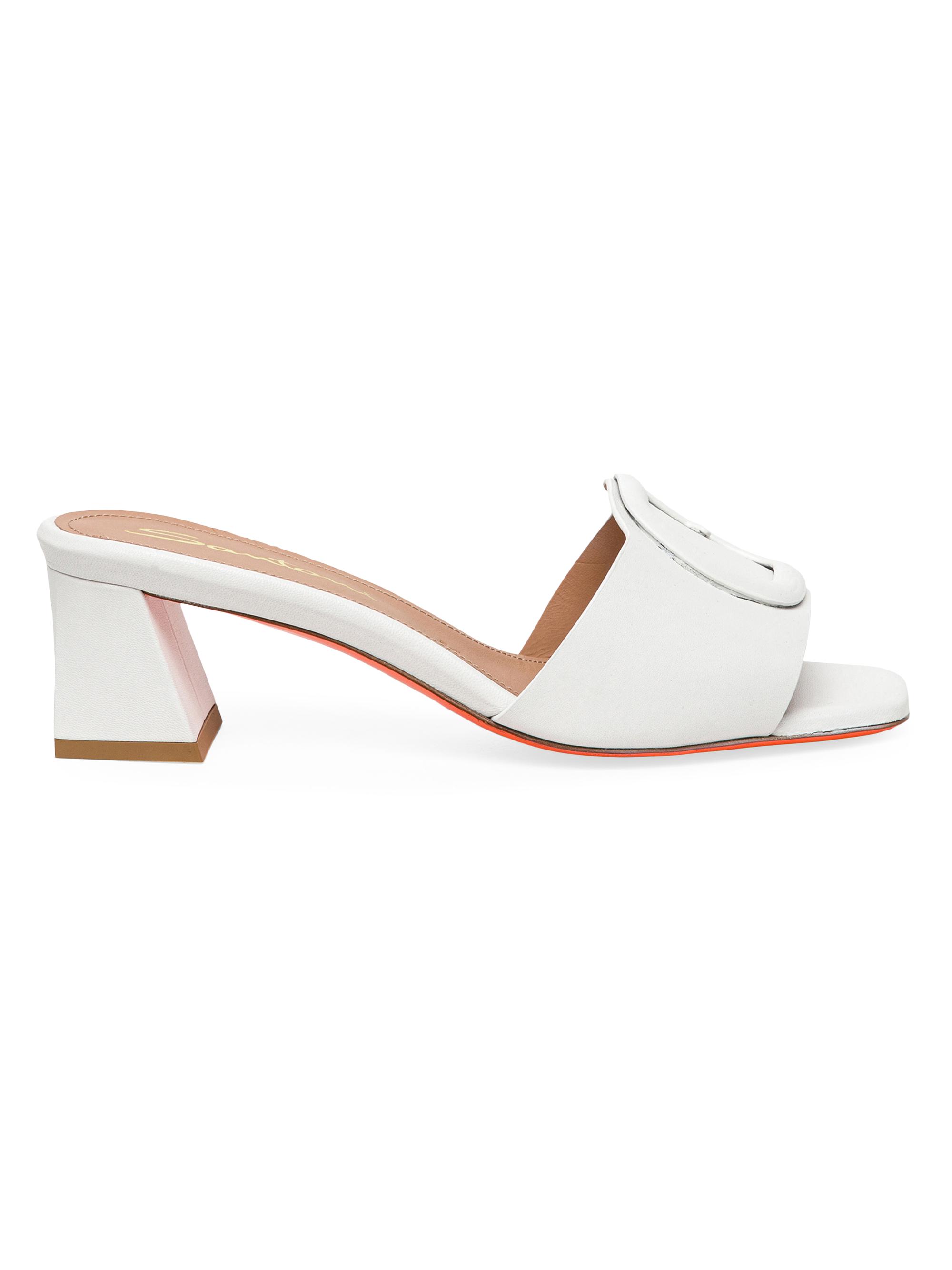 Santoni Women's Marta 50MM Leather Mules - White