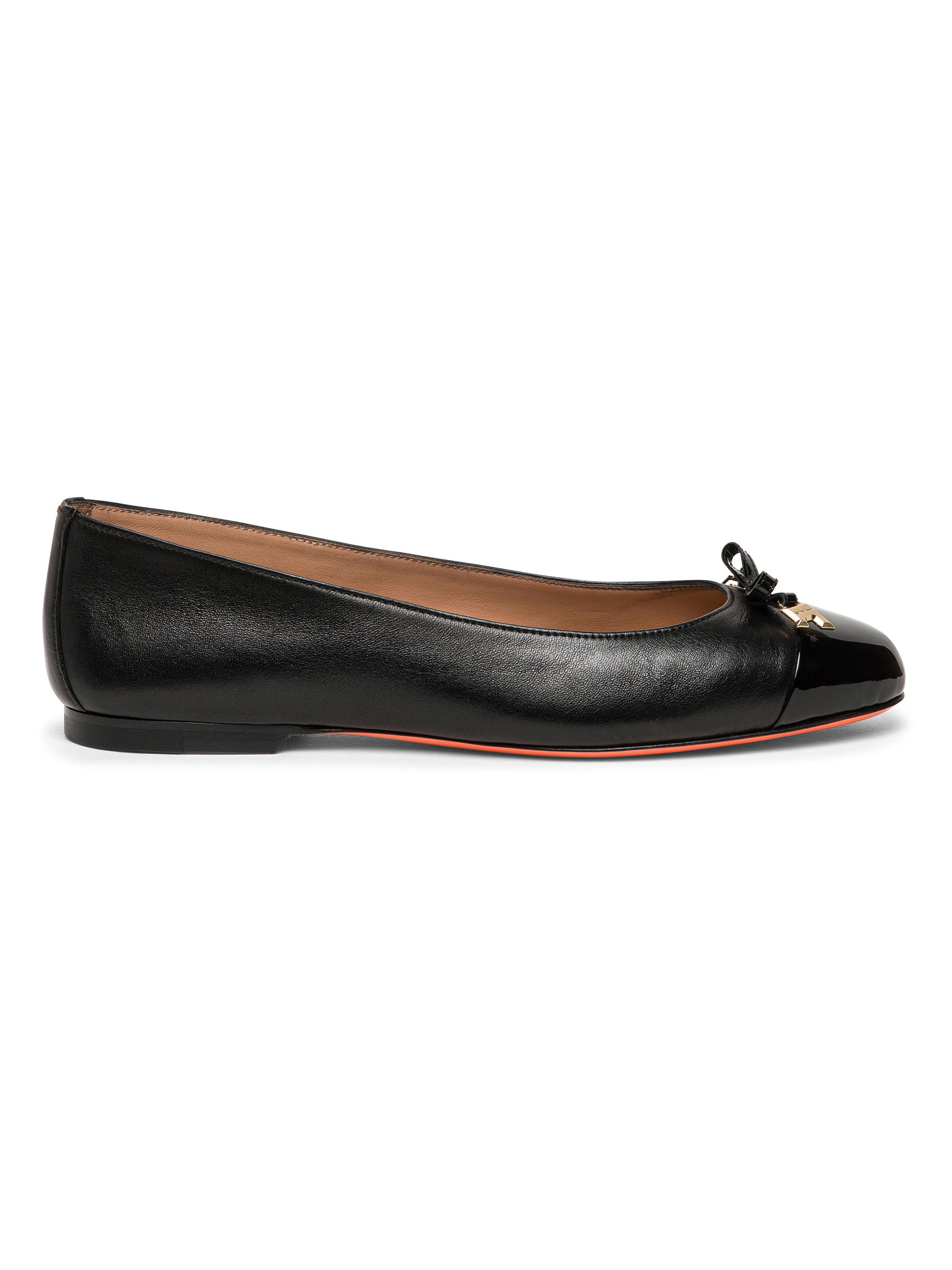 Santoni Women's Sandy Leather Ballerina Flats - Black