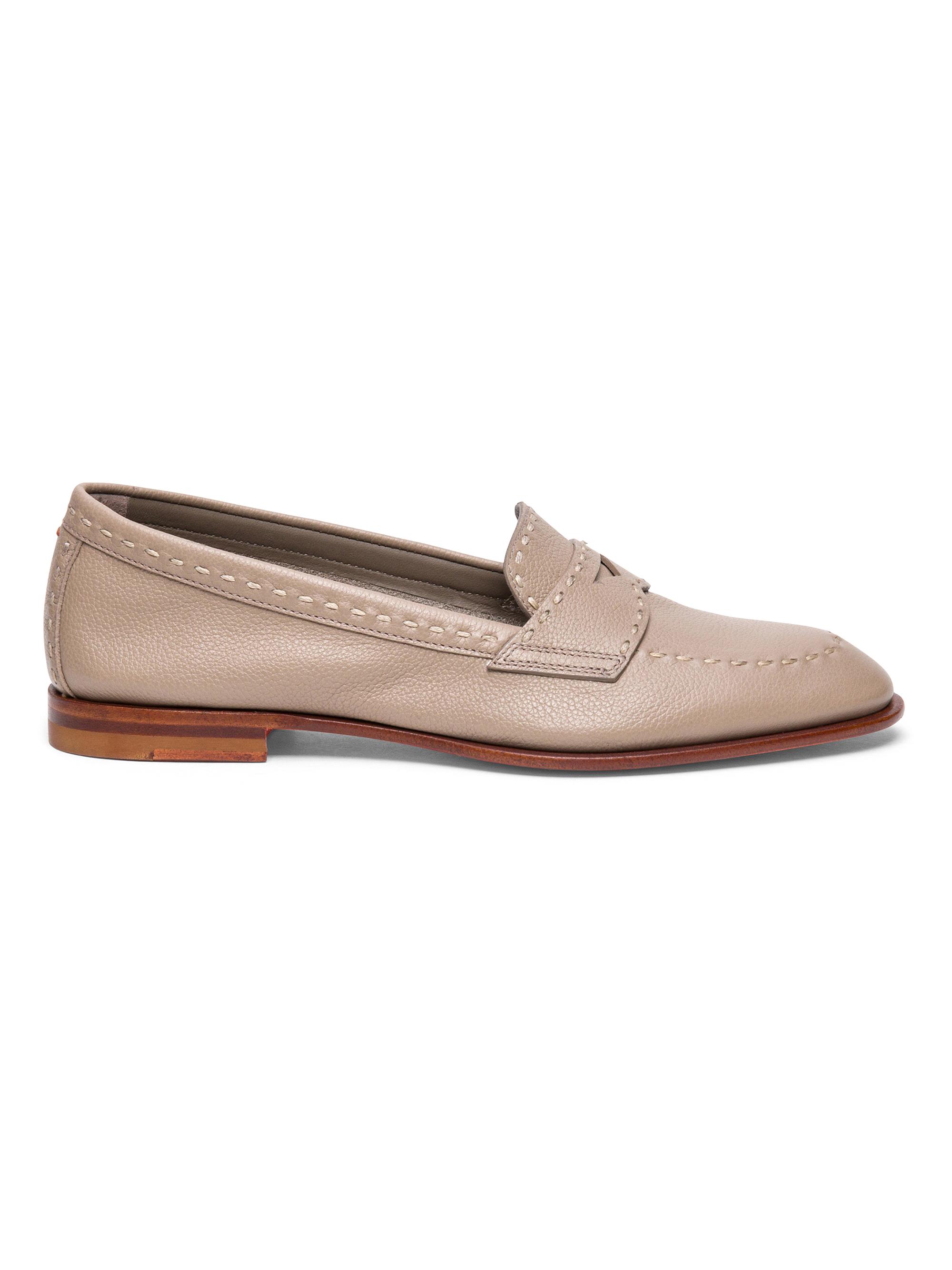 Santoni Women's Marlene Leather Loafers - Beige