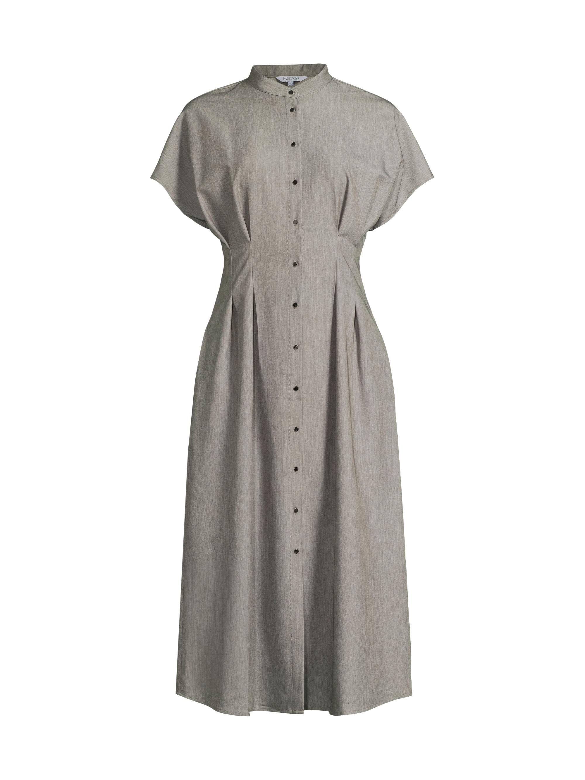 Misook Women's Pleated Modern Fit & Flare Dress - Black White