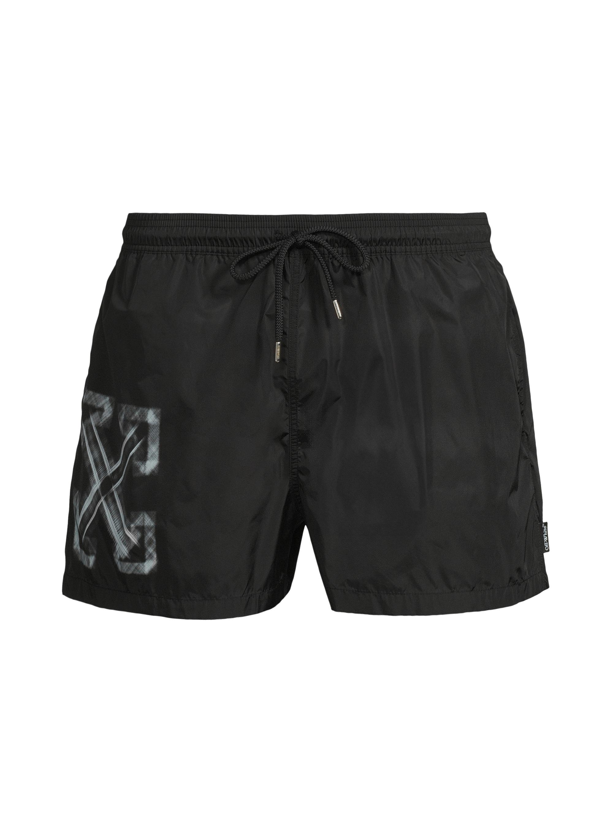 Off-White Men's Vibe Arrow Swim Shorts - Black Aqua Glass