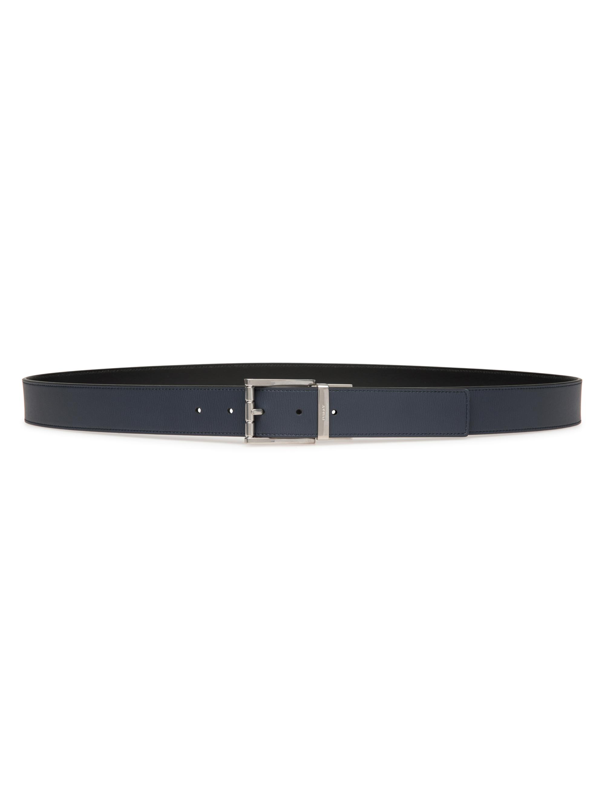 Bally Men's Astory Reversible Leather Belt - Midnight Palladio