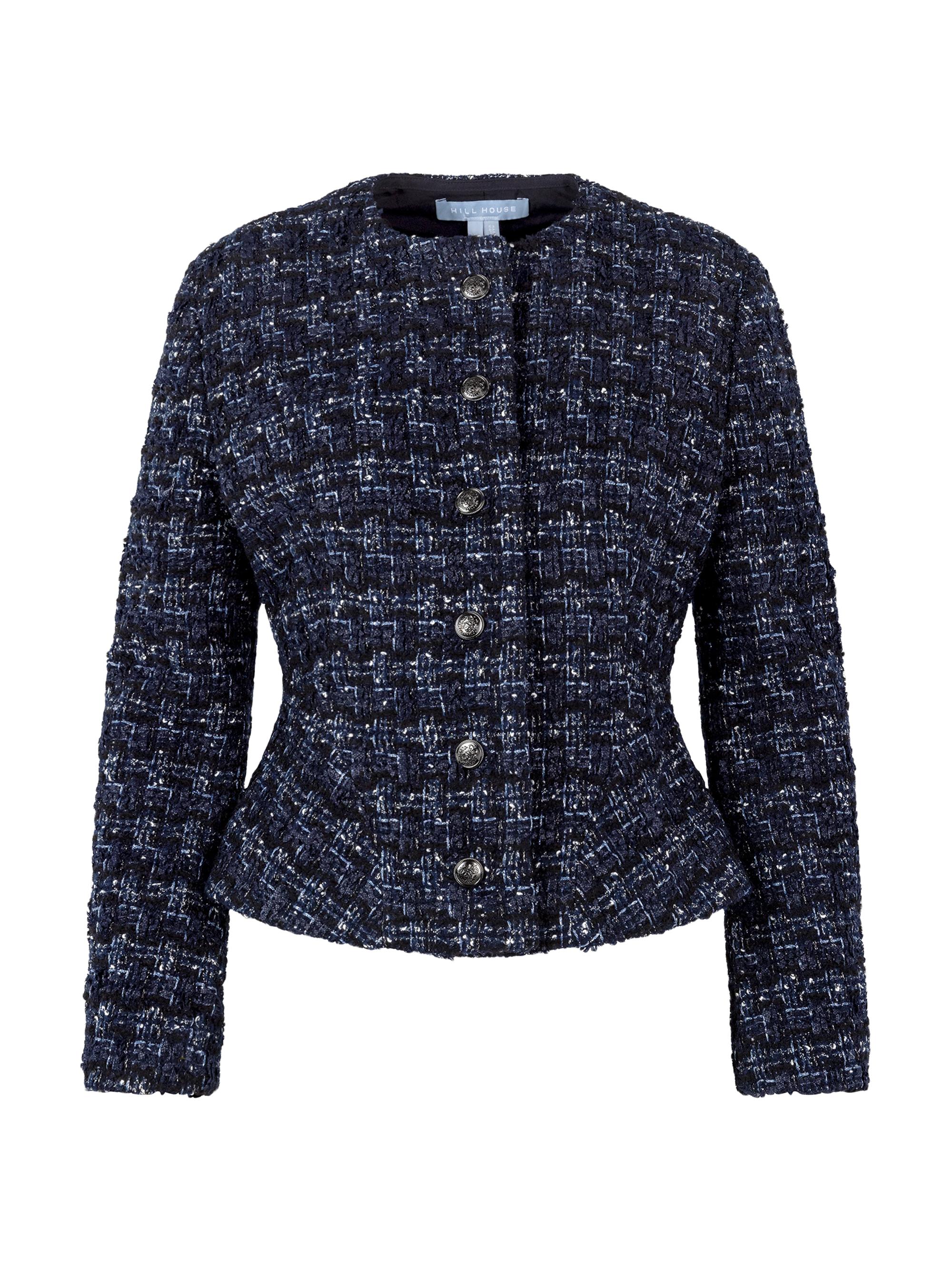 Hill House Home Women's The Valentina Jacket - Black Navy Tweed