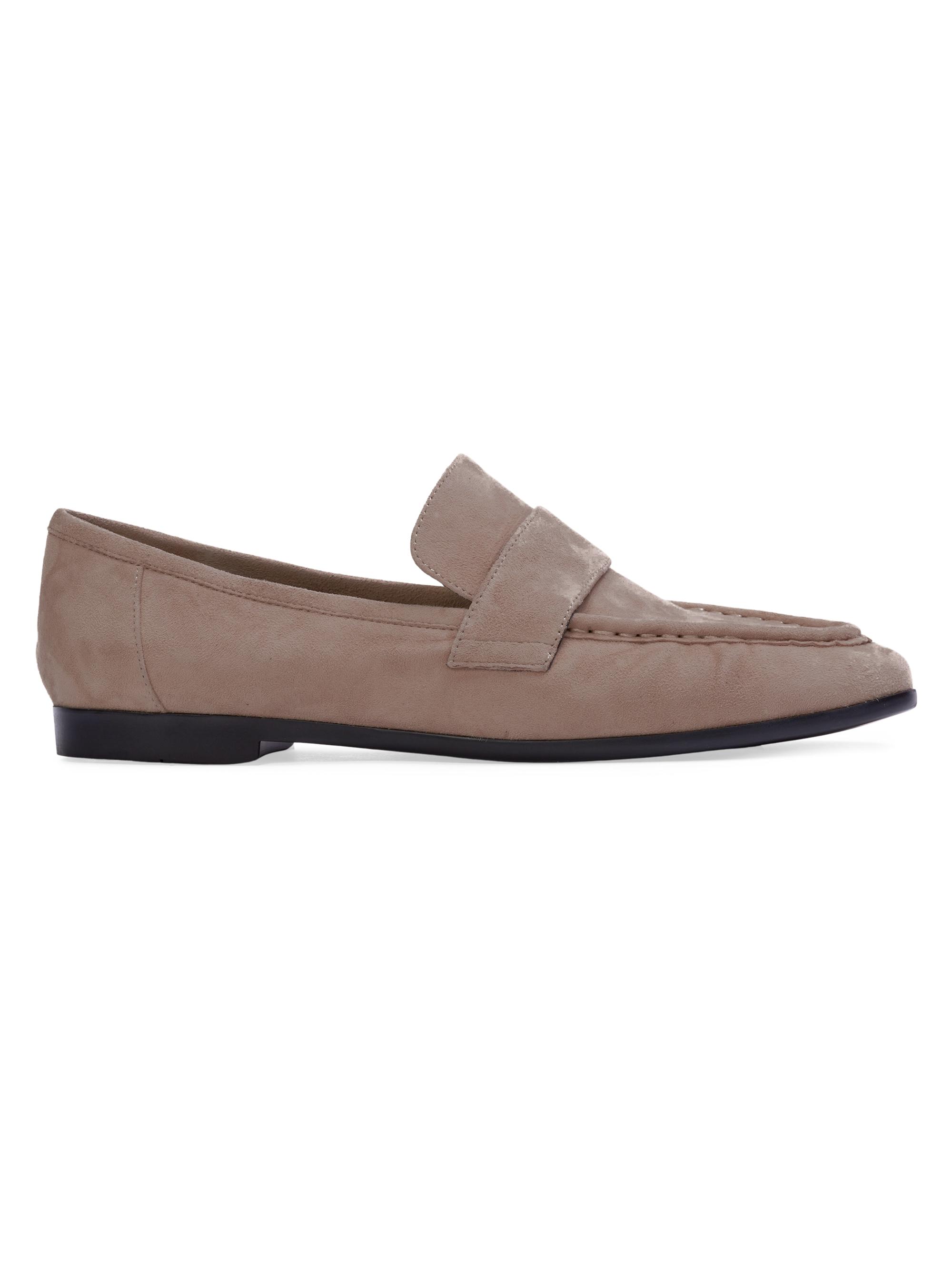 Black Suede Studio Women's Arrow Suede Loafers - Taupe Suede | Thumbnail 7
