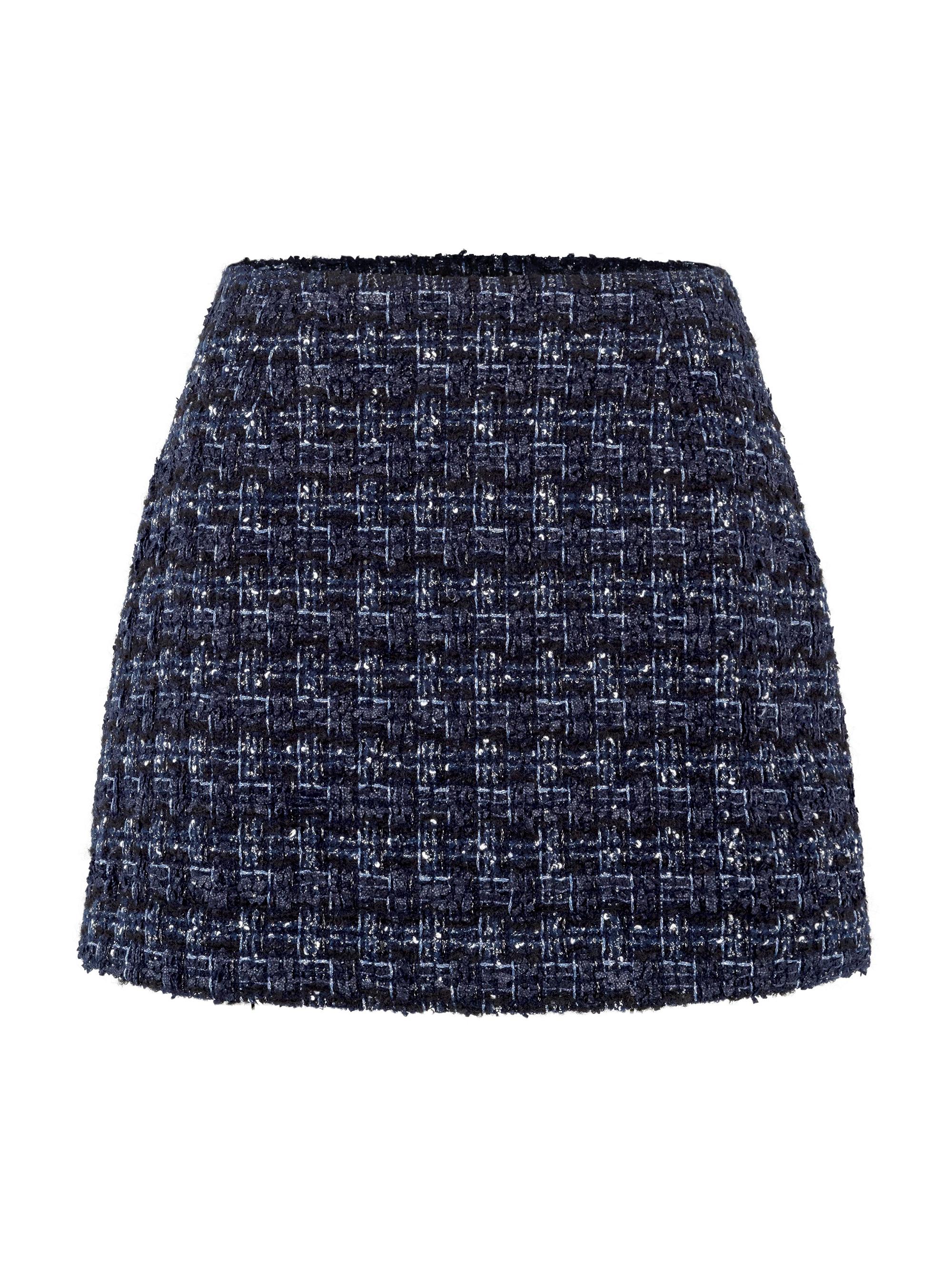 Hill House Home Women's The Hallie Skirt - Black Navy Tweed
