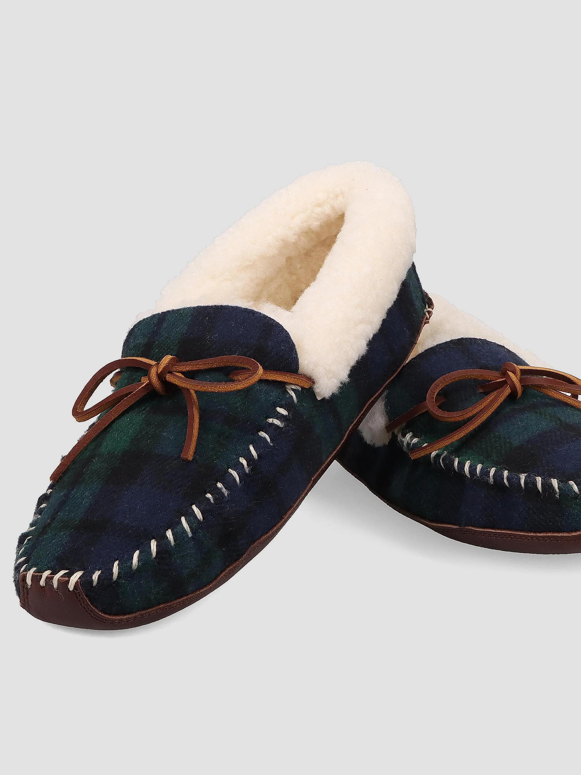 Polo Ralph Lauren Yarmond Plaid Cotton & Shearling Slippers | Saks