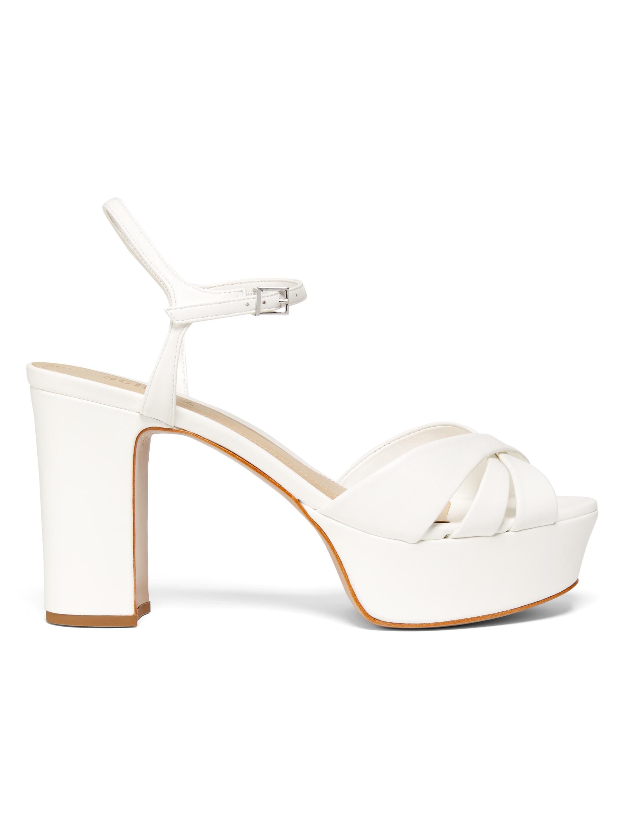 Schutz Women's Keefa Leather Crisscross Sandals - White