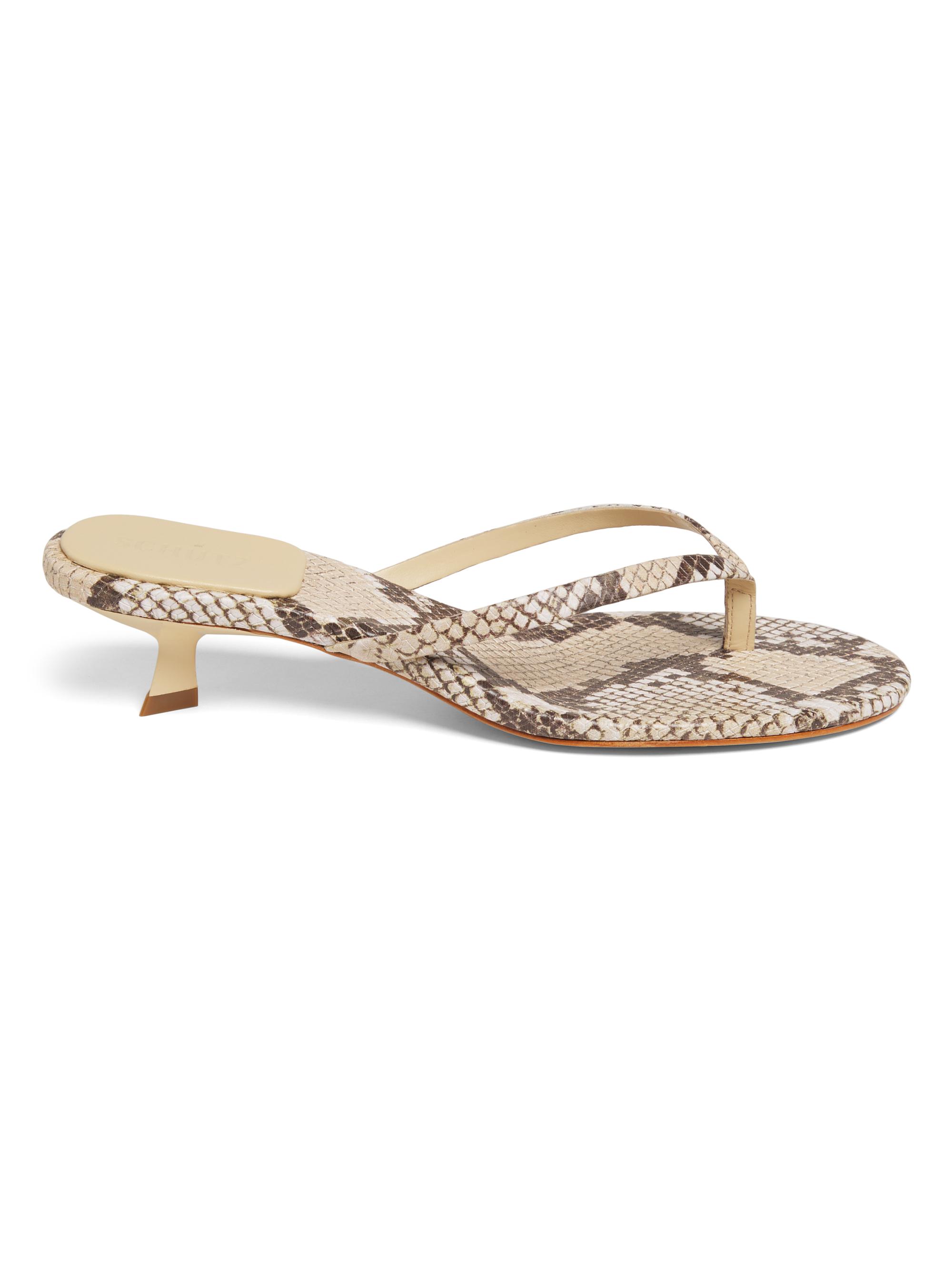 Schutz Women's Carolyn Snake-Print Leather Sandals - Beige